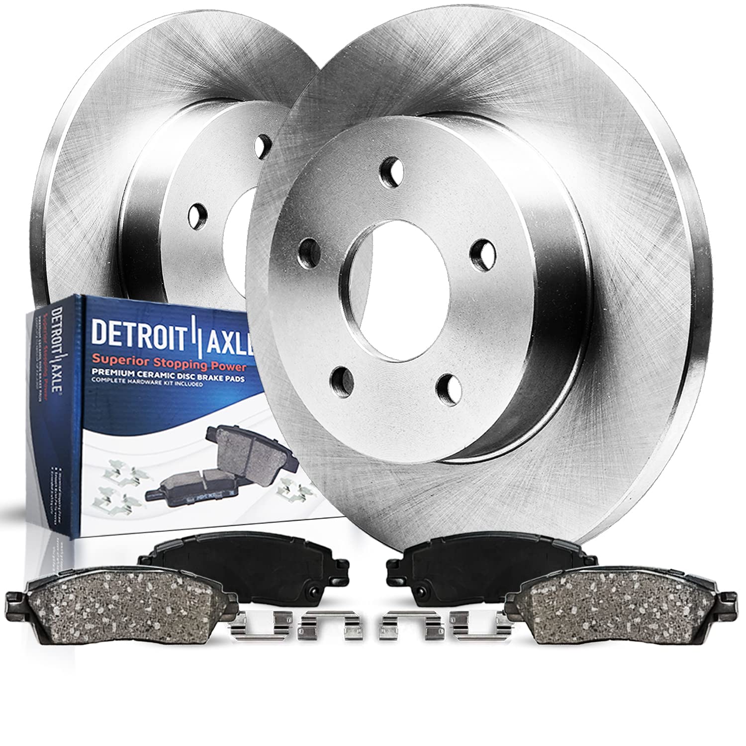 Detroit Axle - Rear Brake Kit for Chrysler 300 Dodge Challenger Charger Magnum Replacement Disc Brakes Rotors Ceramic Brake Pads