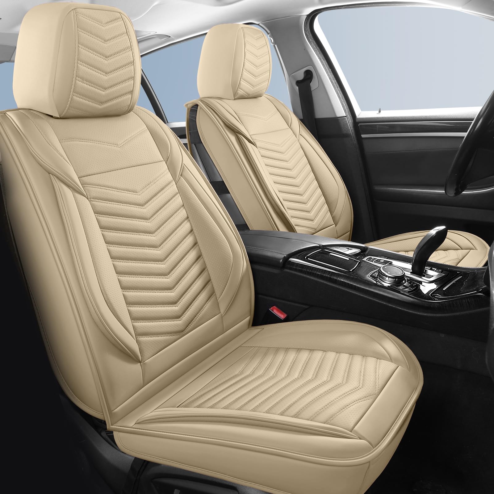 Hchengkikz Car Seat Covers,Breathable And Waterproof Leather Automotive Seat Covers For Cars,Anti-Slip Driver Seat Cover With Ba
