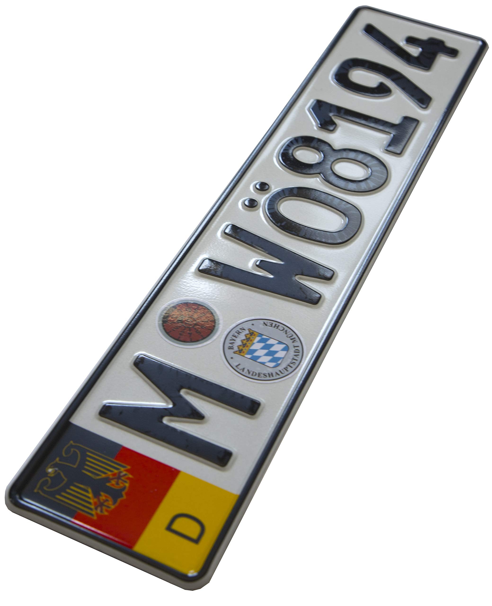 International Tie European German Euro License Plate with Random Numbers (Munich II)