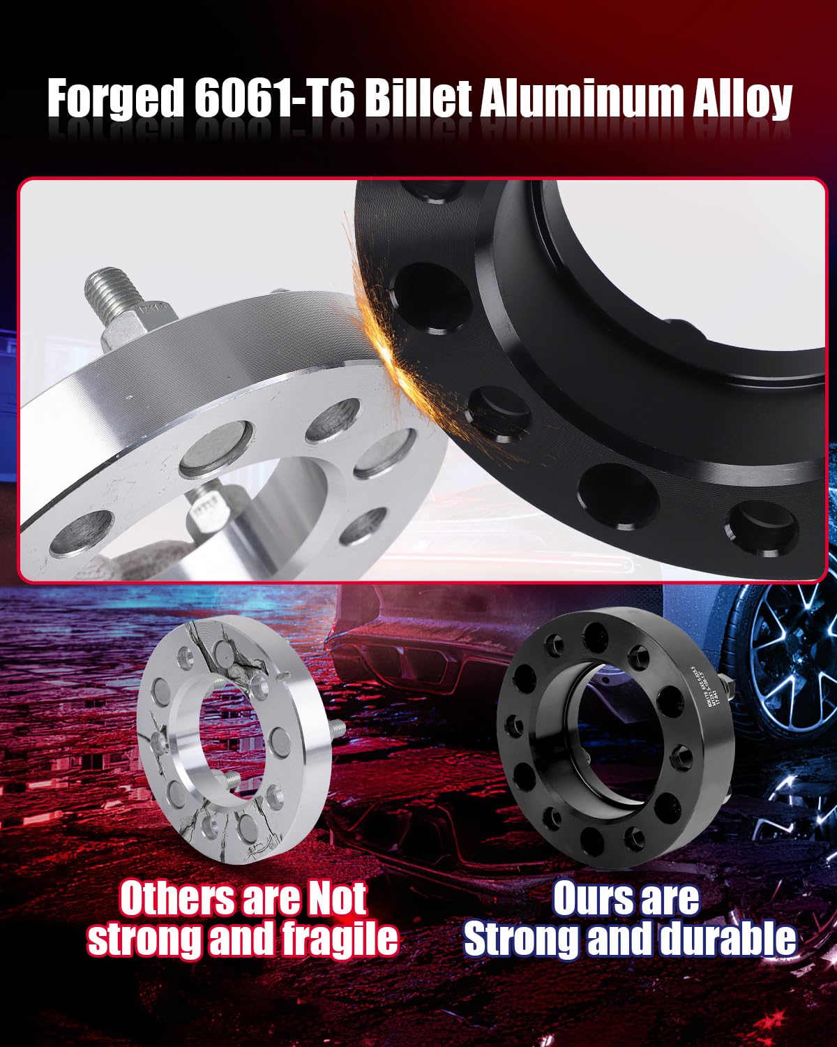 6 Lug 6X135 Hubcentric Wheel Spacers For 2015-2025 F150,1.5 Inch 6X135Mm Wheel Spacer 14X1.5 Studs & 87.1 Mm Bore Compatible With 2015-2024 Expedition 2015-2025 Navigator