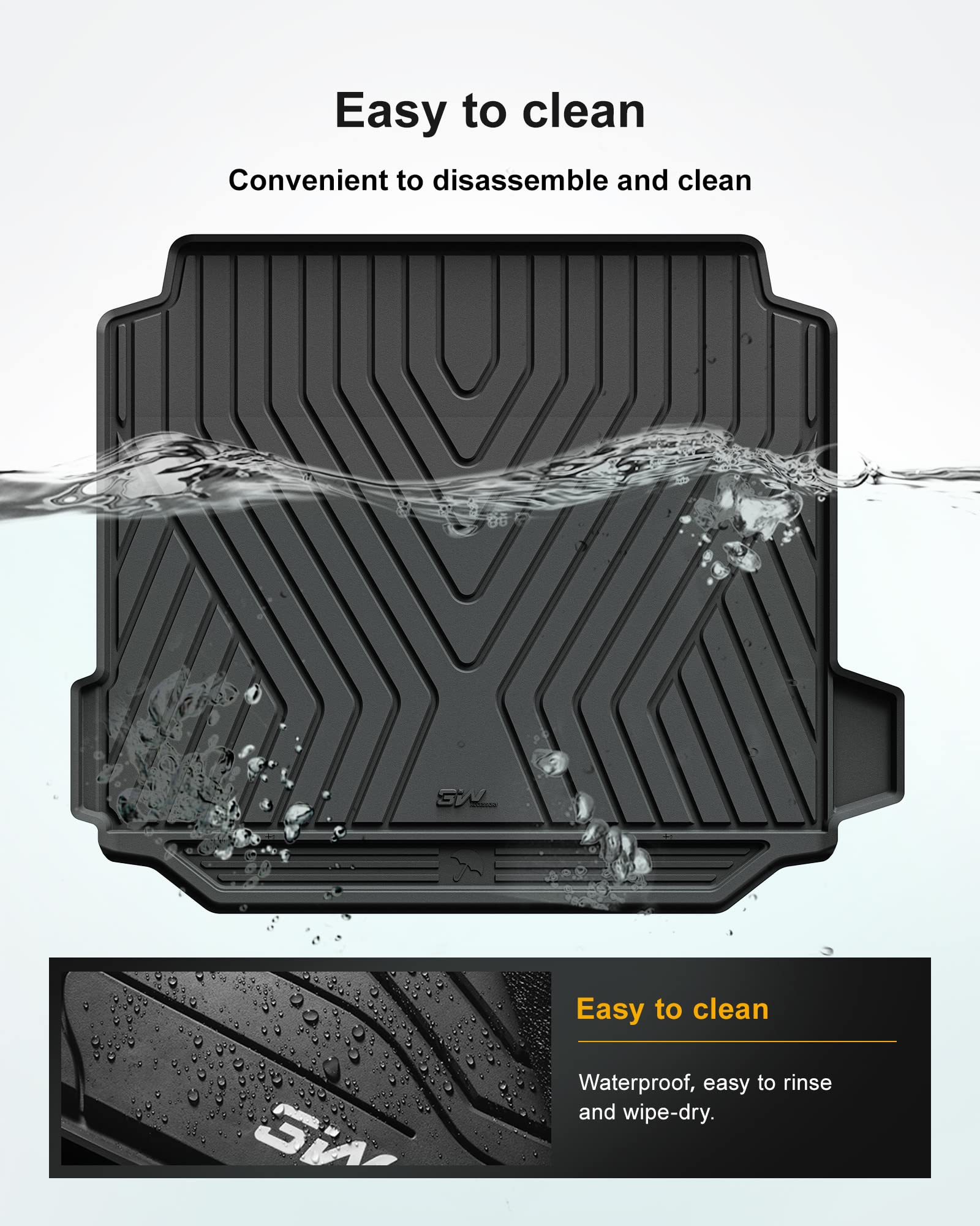 3W Cargo Liner for BMW X5 (2019-2026) - Heavy Duty TPE All Weather Trunk Mat, Custom Fit, Not for Hybrid or Side Netting Kit