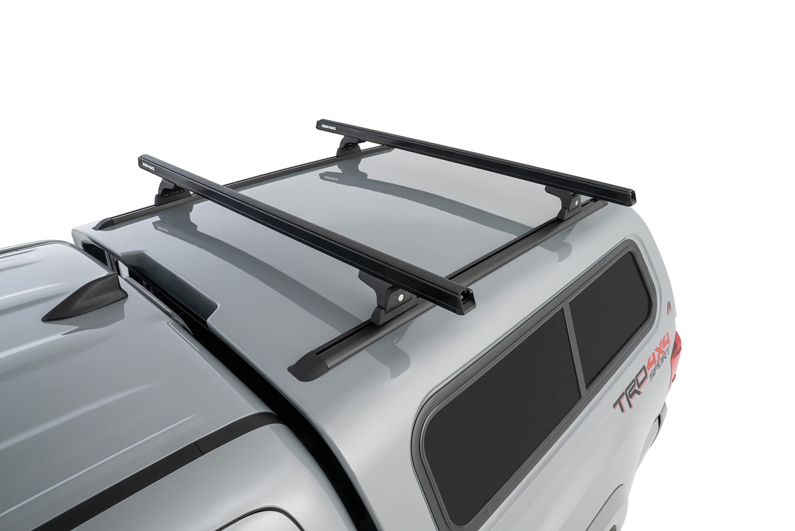 Rhino-Rack Midsize Truck Complete Track. Bar, & Leg Kit For Cap Topper Canopy Or Hard Tonneau, Includes 63 Aluminum Tracks, 65 Hd Bars, 4 Quick Release Legs, Hardware, Complete Kit, Black (Y01-140B)