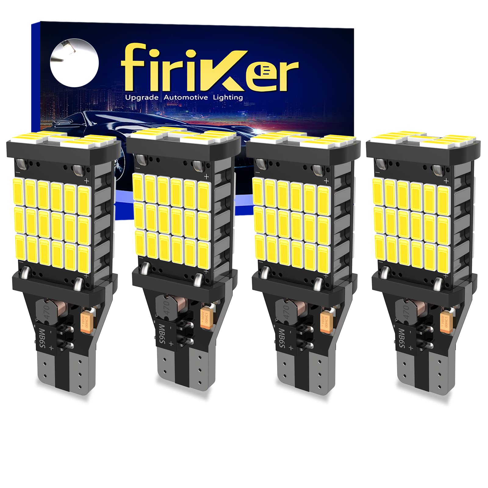 4Pcs Super Bright 921 T15 912 W16W Led Reverse Lights, Error Free 904 Led 921 Bulbs 45Smd-4014 Chipsets, Newest 912 921 906 Led Car Bulbs For Car Truck Backup Reverse Lights, 1500 Lumens 6500K White