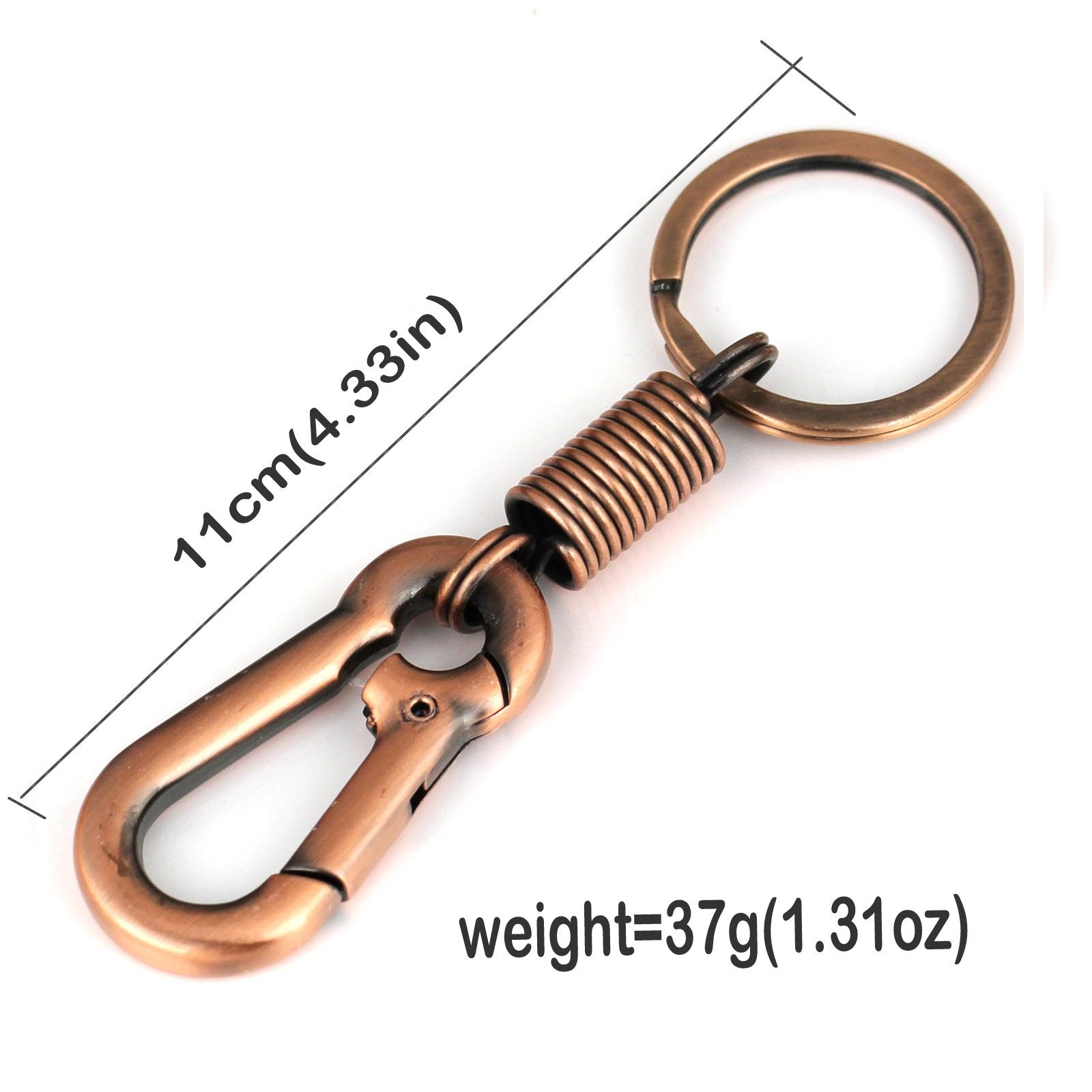 Maycom Retro Style Simple Strong Carabiner Shape Keychain Key Chain Ring Keyring Keyfob Key Holder (Copper)