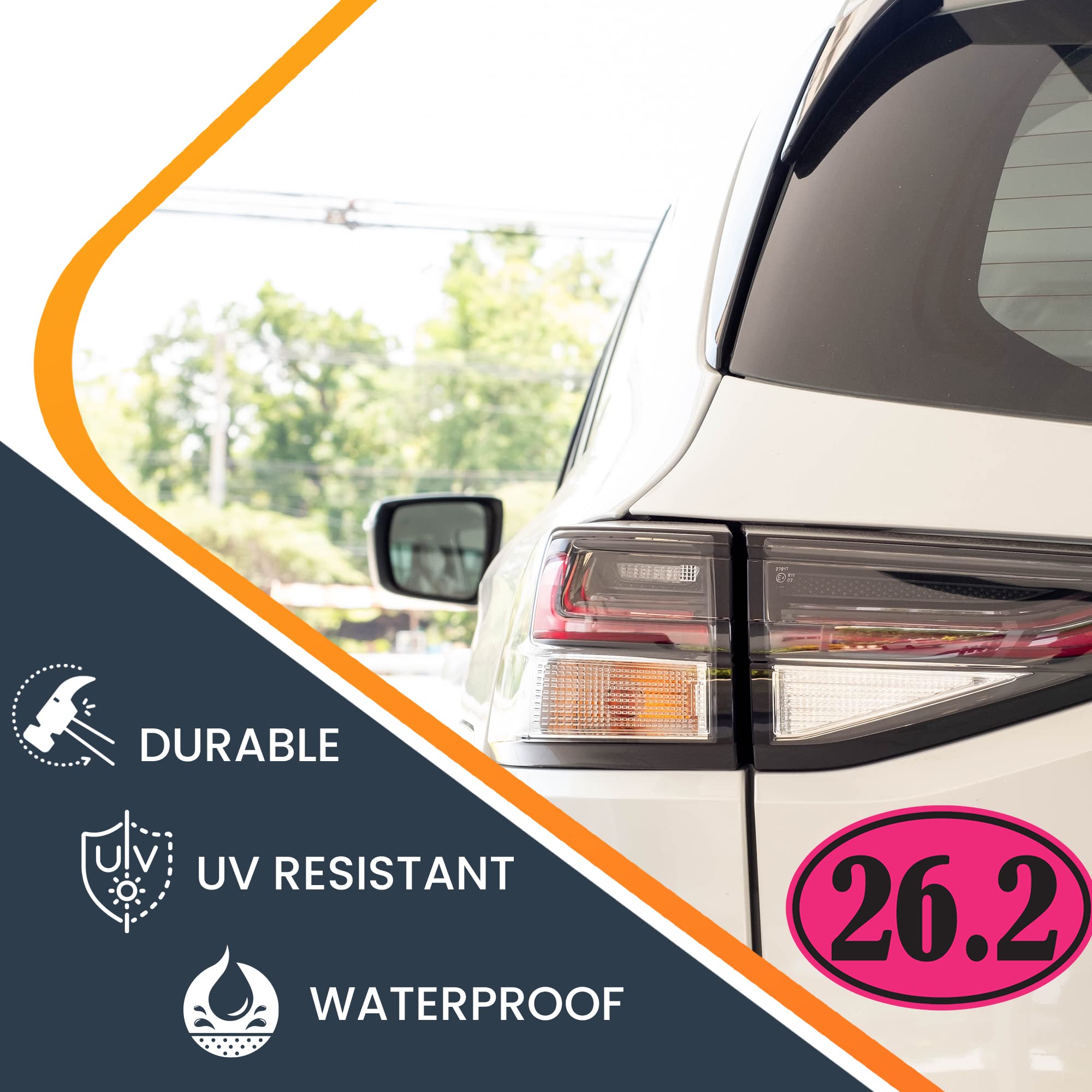 Magnet Me Up 26.2 Marathon Pink And Black Oval Magnet Decal, 4X6 Inches, Heavy Duty Automotive Magnet For Car Truck Suv Decal