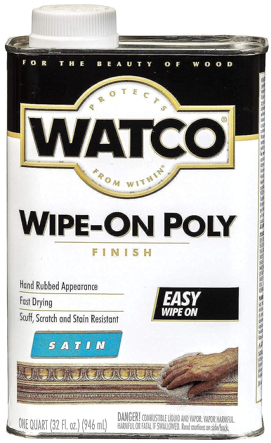 RustOleum, Quart,Satin Watco 68141 WipeOn Polyurethane Finish