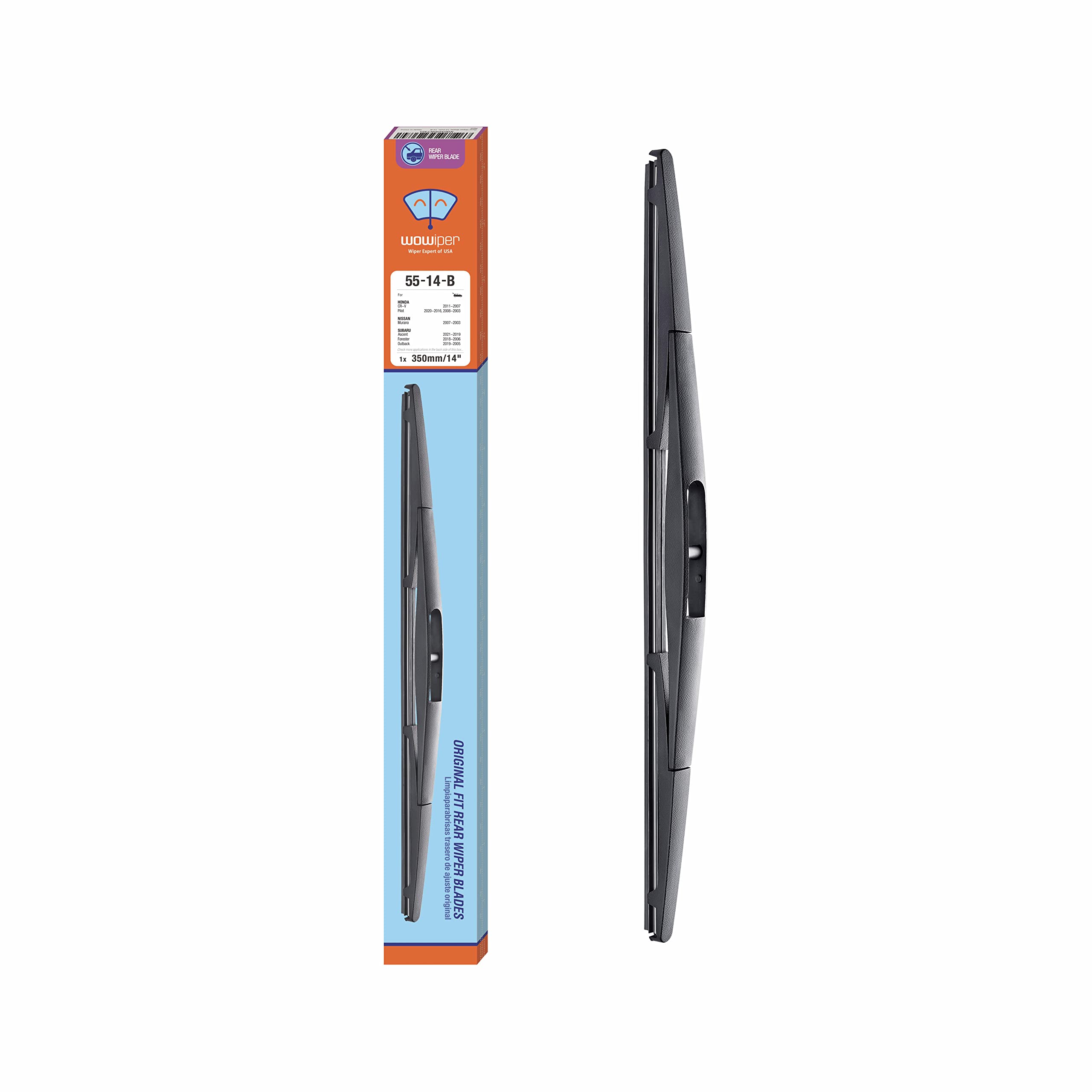 14 Inch (14-B) Rear Wiper Blade Replacement For Subaru Forester 2022-2006 Ascent 22-19 Impreza 11-04 Legacy 09-05 Outback 19-05 
