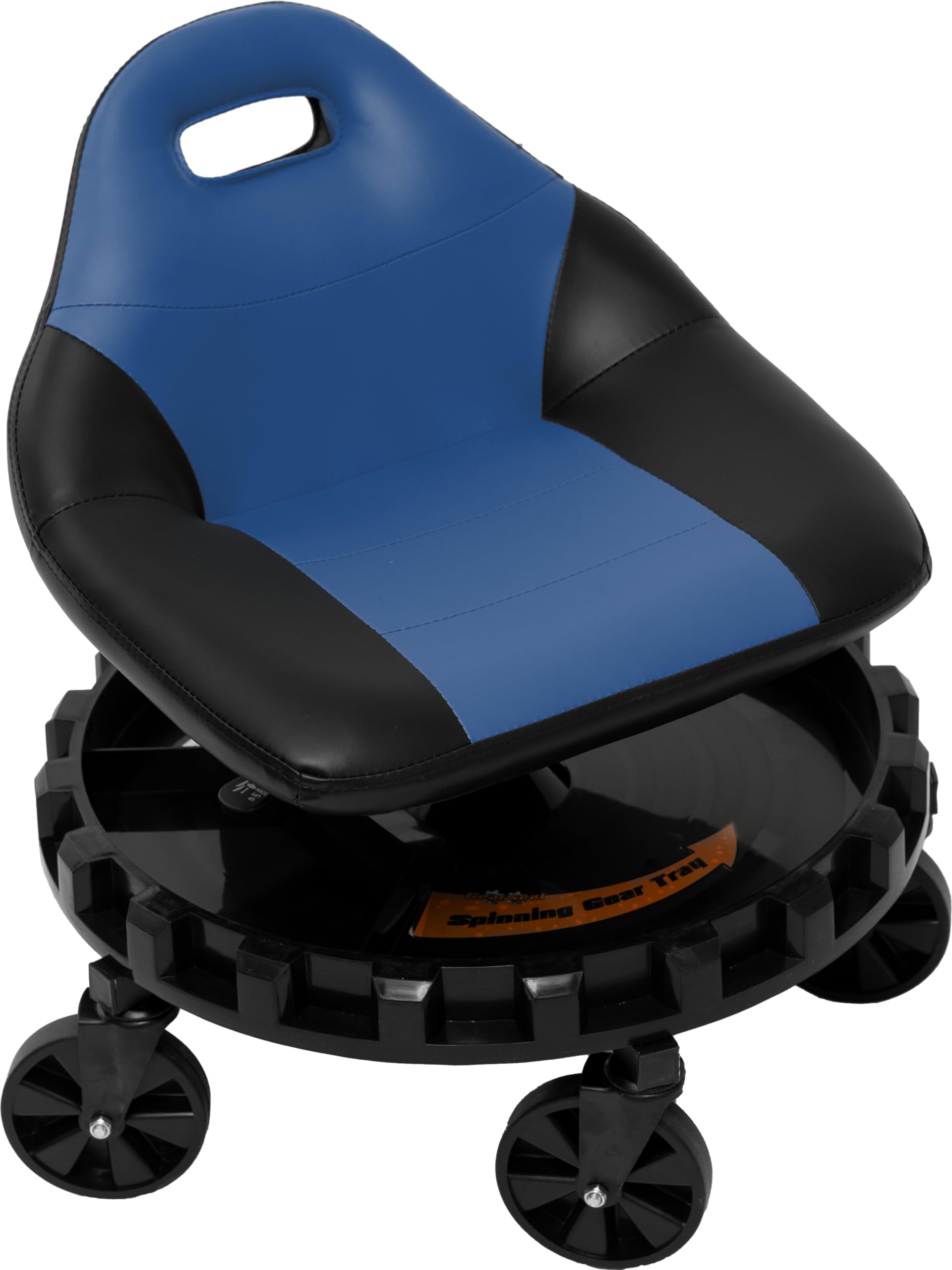 Traxion Mobile Rolling Gear Seat - 400lb Capacity, Steel & Vinyl, Model 2-701, Blue