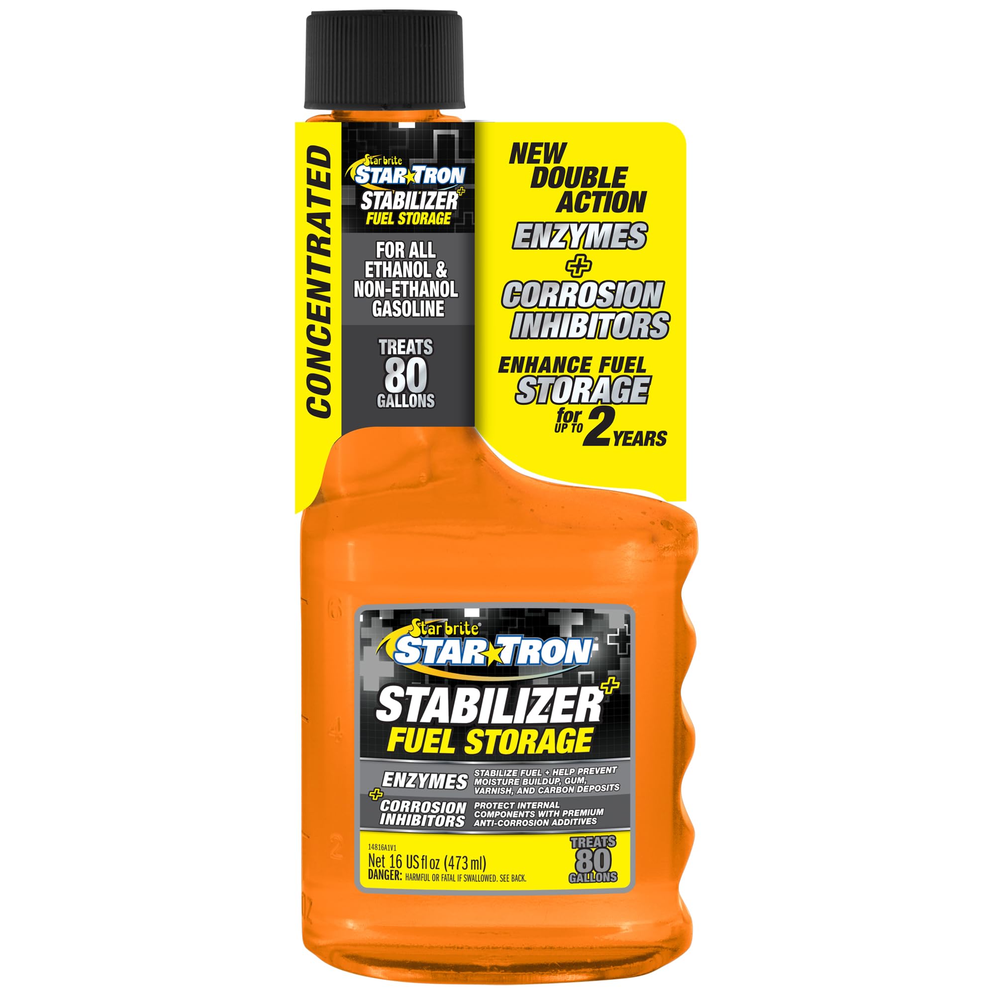 Star Tron Stabilizer+ Fuel Storage With Corrosion Protection - Treats 80 Gallons Of Gas - 16 Oz (14816)