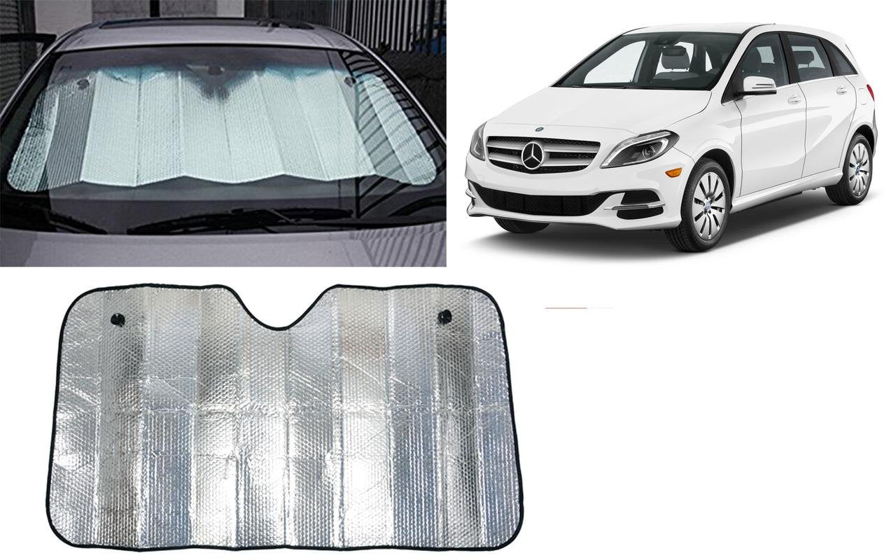 Auto Pearl Collapsible Mesh Foldable Auto Front/Rear Window Silver Sun Shade Car Windshield, 130 * 60Cm for BClass