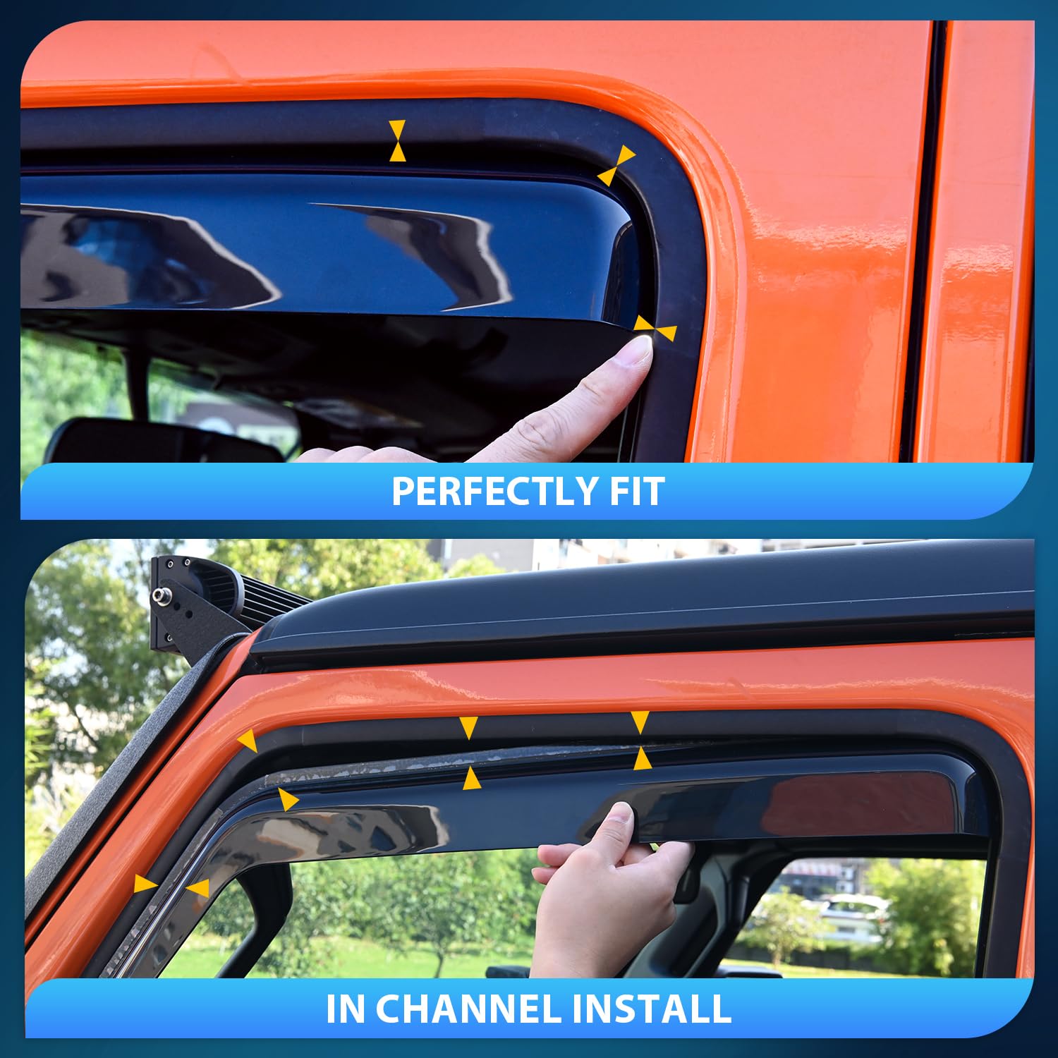 Nilight In Channel Rain Guards For Grand Caravan 2008-2023, Chrysler Town Country 2008 2009 2010 2011 2012 2013 2014 2015 2016,