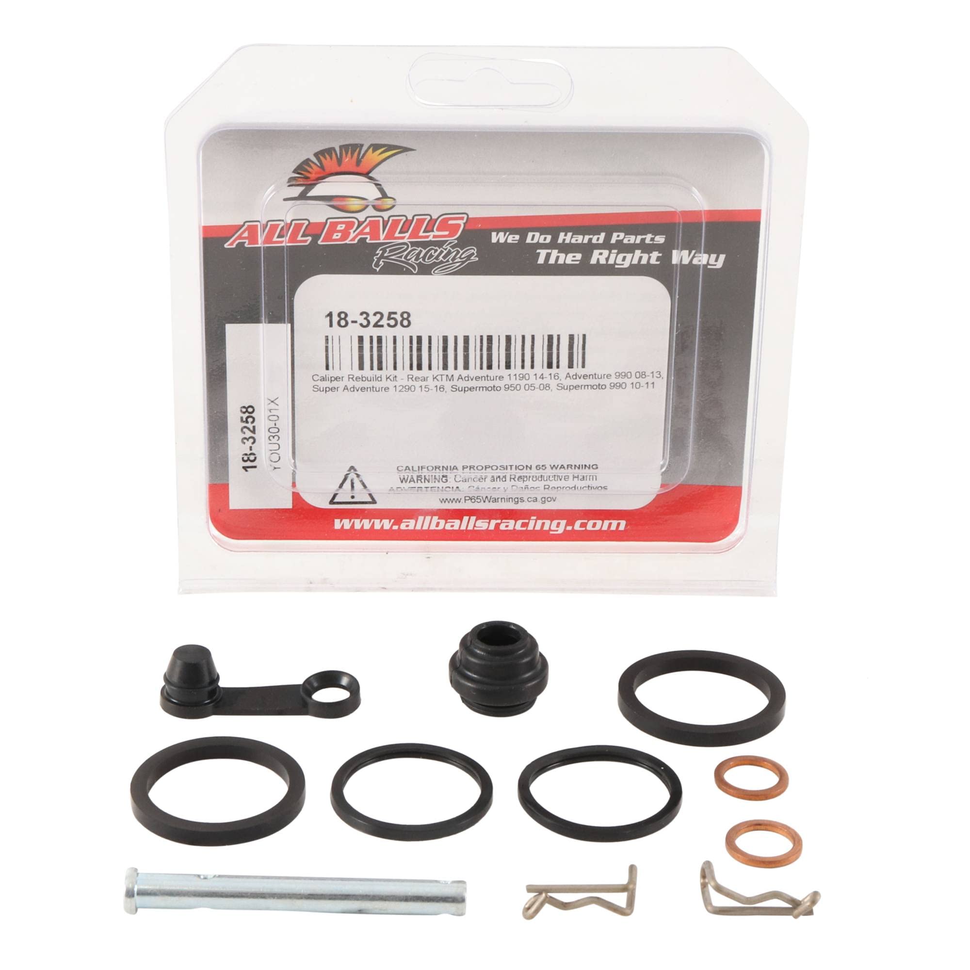 All Balls Caliper Rebuild Kit (18-3258) Replacement For KTM Adventure 1190 2014-2016, Supermoto 990 2010 2011, Supermoto 950 200