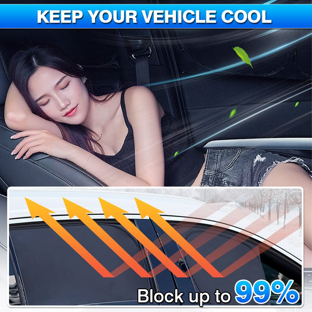 T Tgbros Window Sunshade For 2019-2024 2025 Toyota Rav4 Accessories Side Rear Window Full Set Privacy Car Sun Shades Foldable Bl