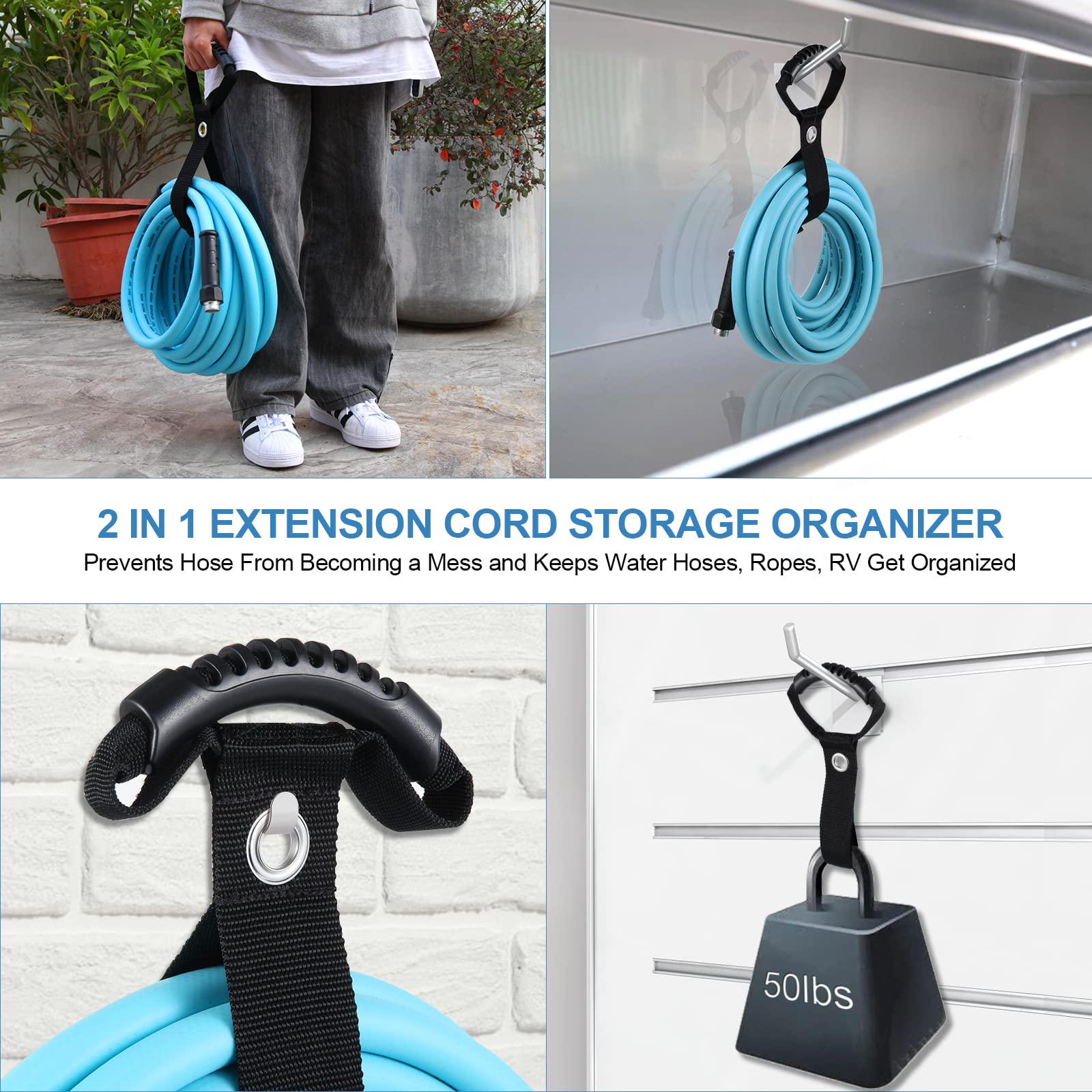 Gociean 25Ft Upgraded Rv Water Hose With Storage Straps, 5/8'' Rv Drinking Water Hose, Leak Free And Anti-Kink Design, Camper Fr