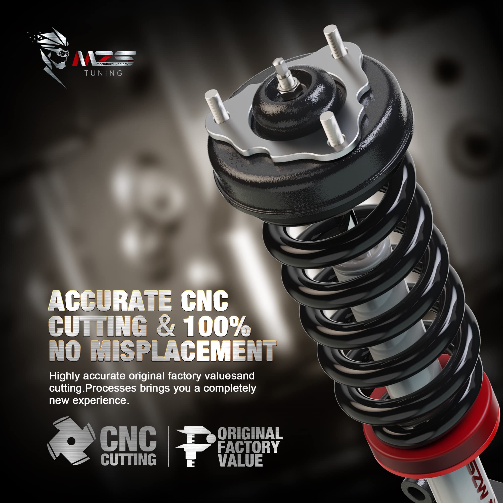 MZS 1/2" Front Leveling Kit Lift Strut Spacers for 2007-2025 Tahoe, Silverado, Sierra - Aluminum, Compatible with 2WD/4WD