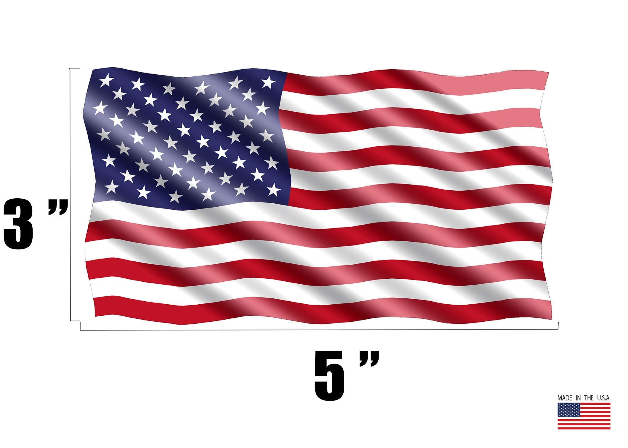Rogue River Tactical USA Flag Sticker Decal - 3x5 Inch, Red White Blue, Auto Bumper Window, Model KDWVMA2669C