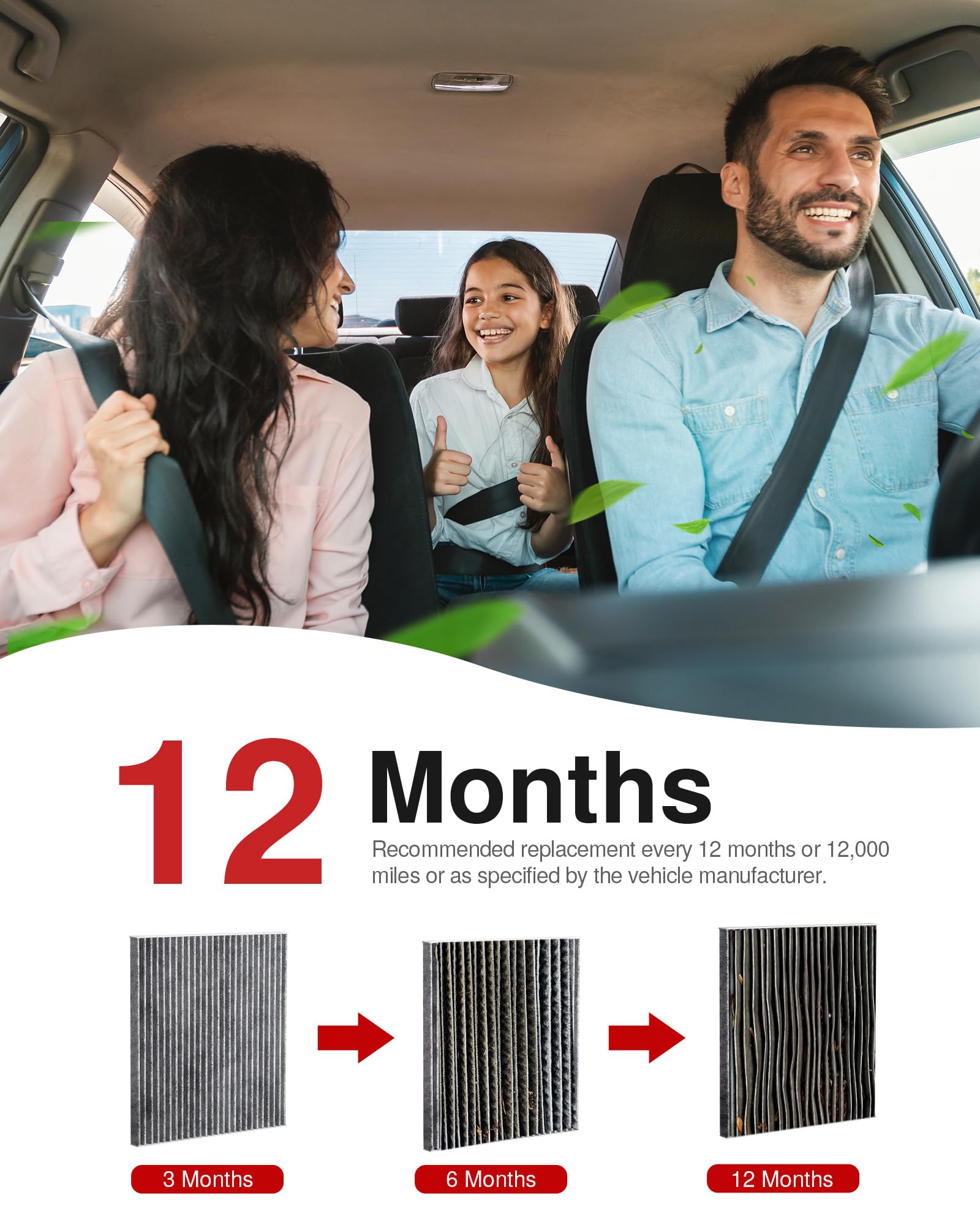 Puroma Cabin Air Filter With Activated Carbon, Replacement For Cf11819, Hyundai Azera, Santa Fe, Sonata, Chevrolet Captiva Sport