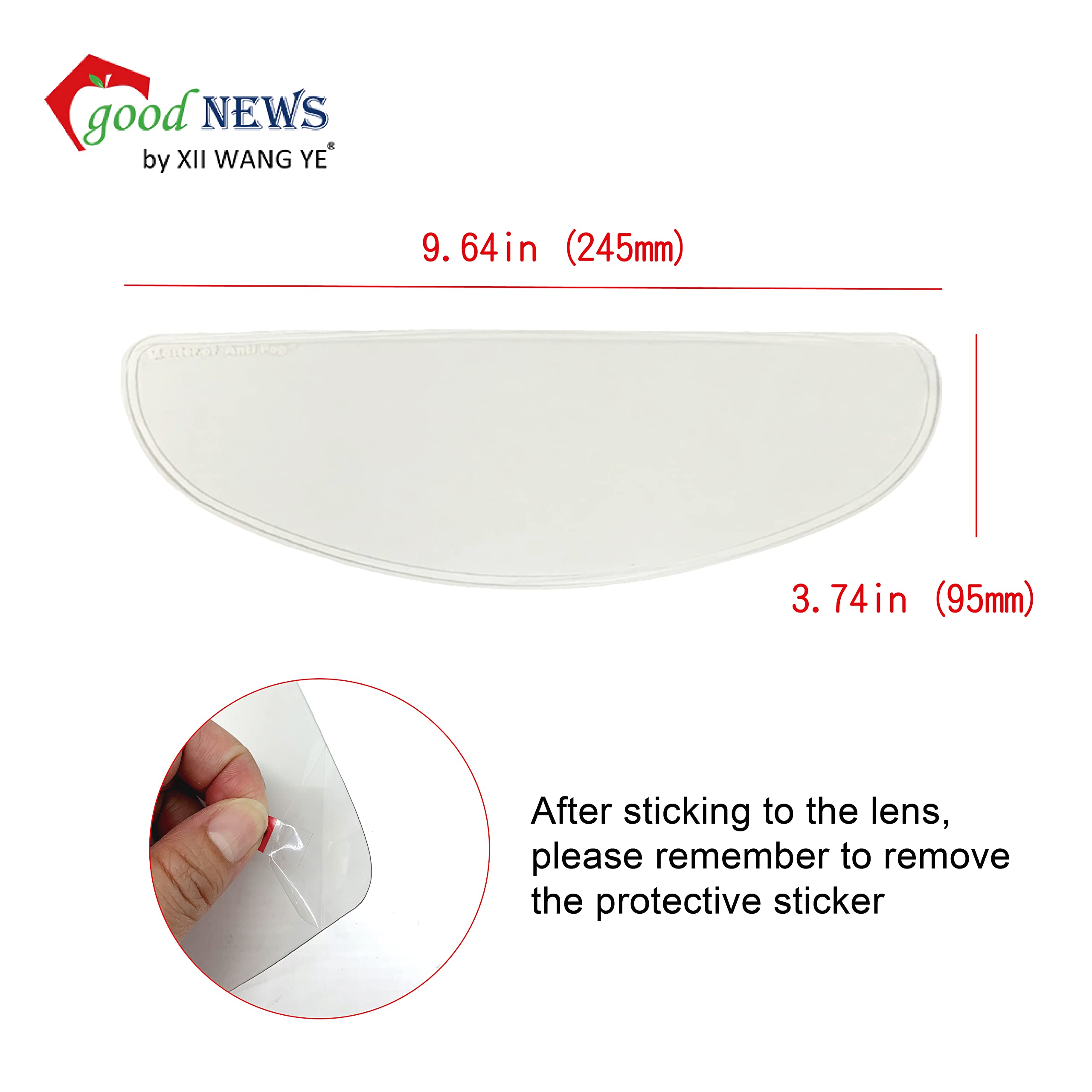 XII WANG YE Full Face Motorcycle Helmet Shield - Photochromic Anti-Fog Film, Transitional Visor, Model PAF004