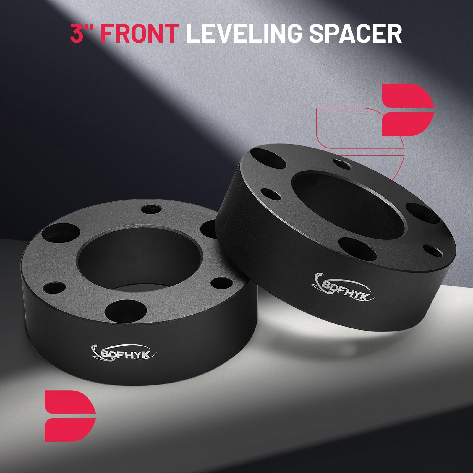 BDFHYK 3'' Front Leveling Lift Kit for 2007-2022 Silverado/GMC Sierra 1500, Aluminum Strut Spacers, 2WD/4WD Compatible