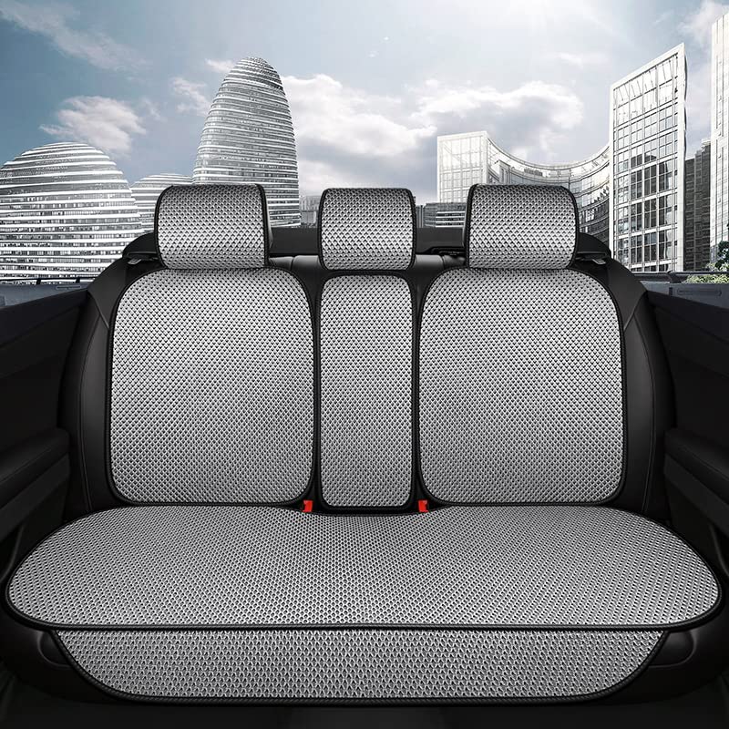 Auto Newer Luxury Breathable Rear Bench Car Seat Cover Fit Four Seasons, Back Seat Protector,Universal Rear Of Car Seat Cushions,Universal Fit For 95% Cars,Suv,Pickup,Van(Rear Seat,Grey