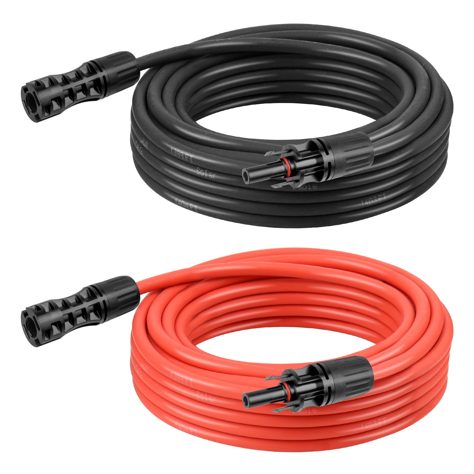 Kimbluth 8 AWG Solar Extension Cable 20FT Black + 20FT Red, 8 Gauge Solar Panel Wire Male to Female Tinned Copper Wire for Solar