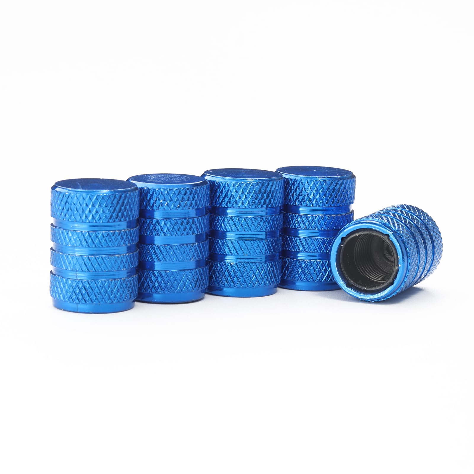 Tire Valve Stem Caps 5 pcs,Blue Aluminum Alloy,Anodized Aluminum Tire Valve Cap Universal Fit for Cars/Motorcycles/Bikes, Anti-C
