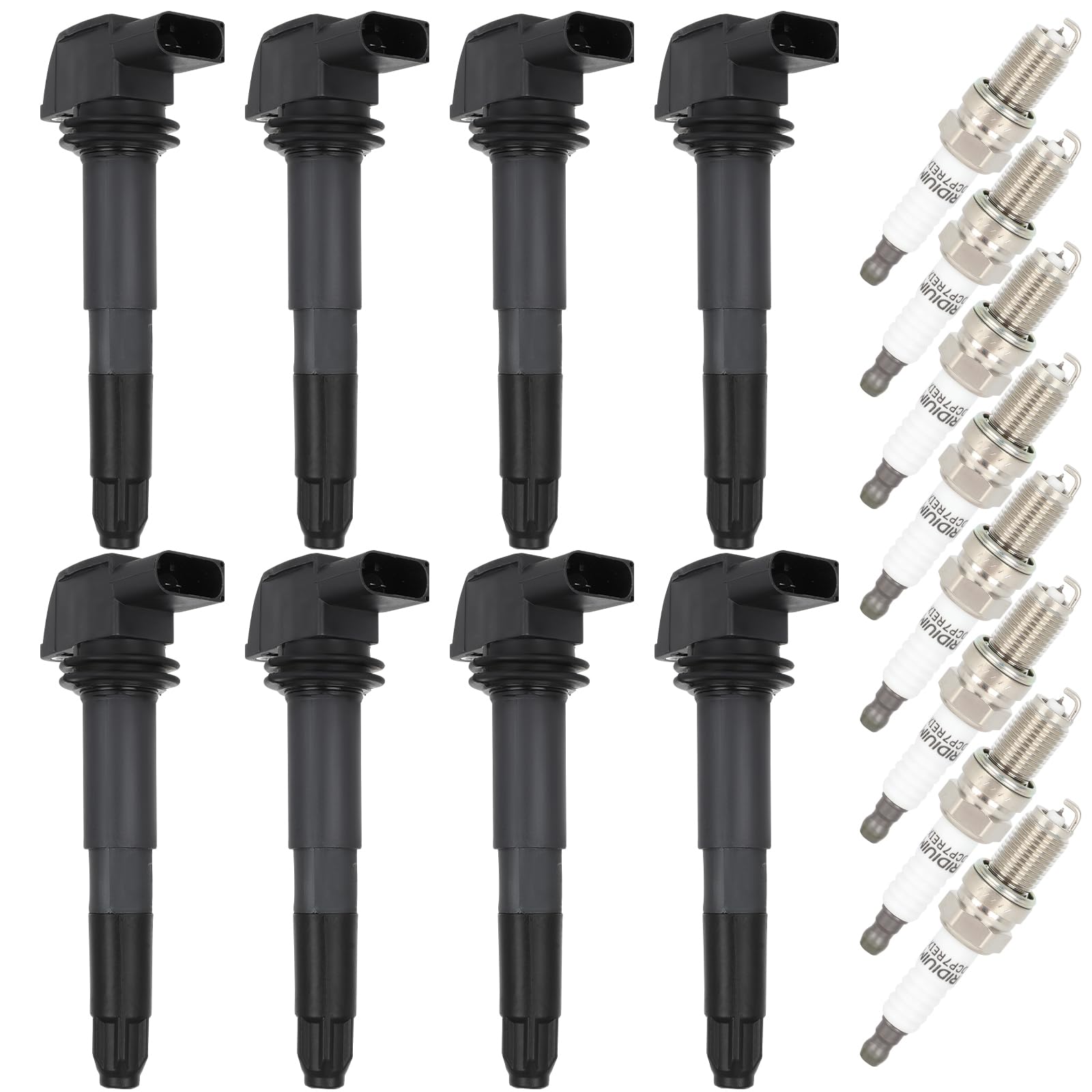ECCPP Ignition Coil Coils&iridium Spark Plugs UF513 for Porsche 2003 2004 Cayenne V8 4.5L set of 8