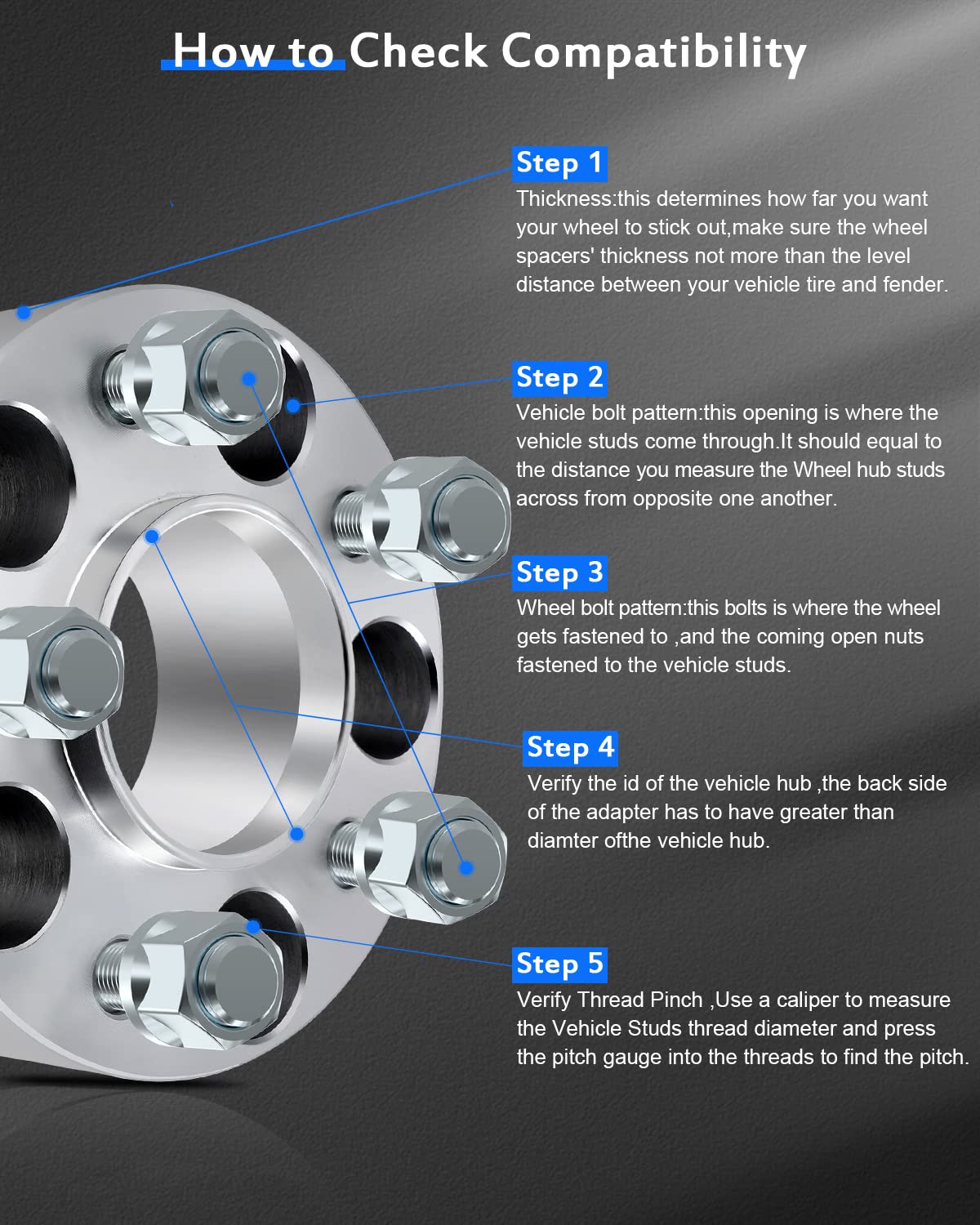 Eccpp 2Pcs 5 Lug Hubcentric Wheel Spacers 5X4.5 To 5X4.5 50Mm 2'' 5X114.3 To 5X114.3 Wheel Spacers For Mustang Mach 1 Crown For