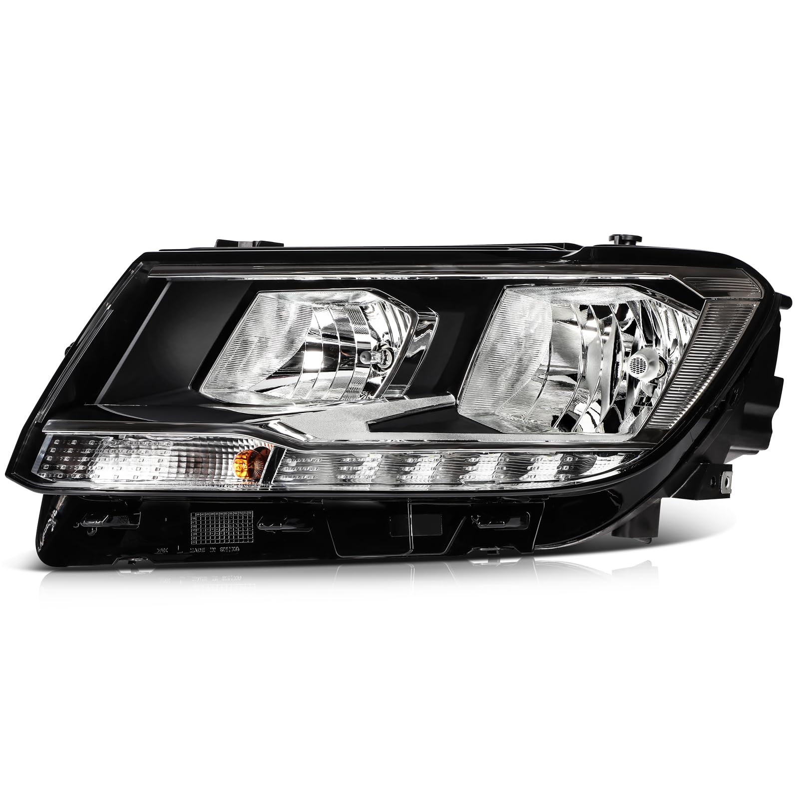 LSAILON Headlight Assembly Fit For Volkswagen For Tiguan 2018-2021 Black Housing Clear Lens Driver Side 5NL941005