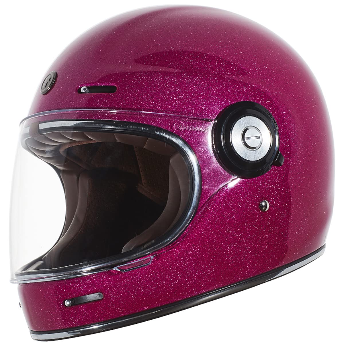 Torc T1 Unisex-Adult Retro Full-Face-Helmet-Style Motorcycle (Bubblegum Mega Flake, Large)