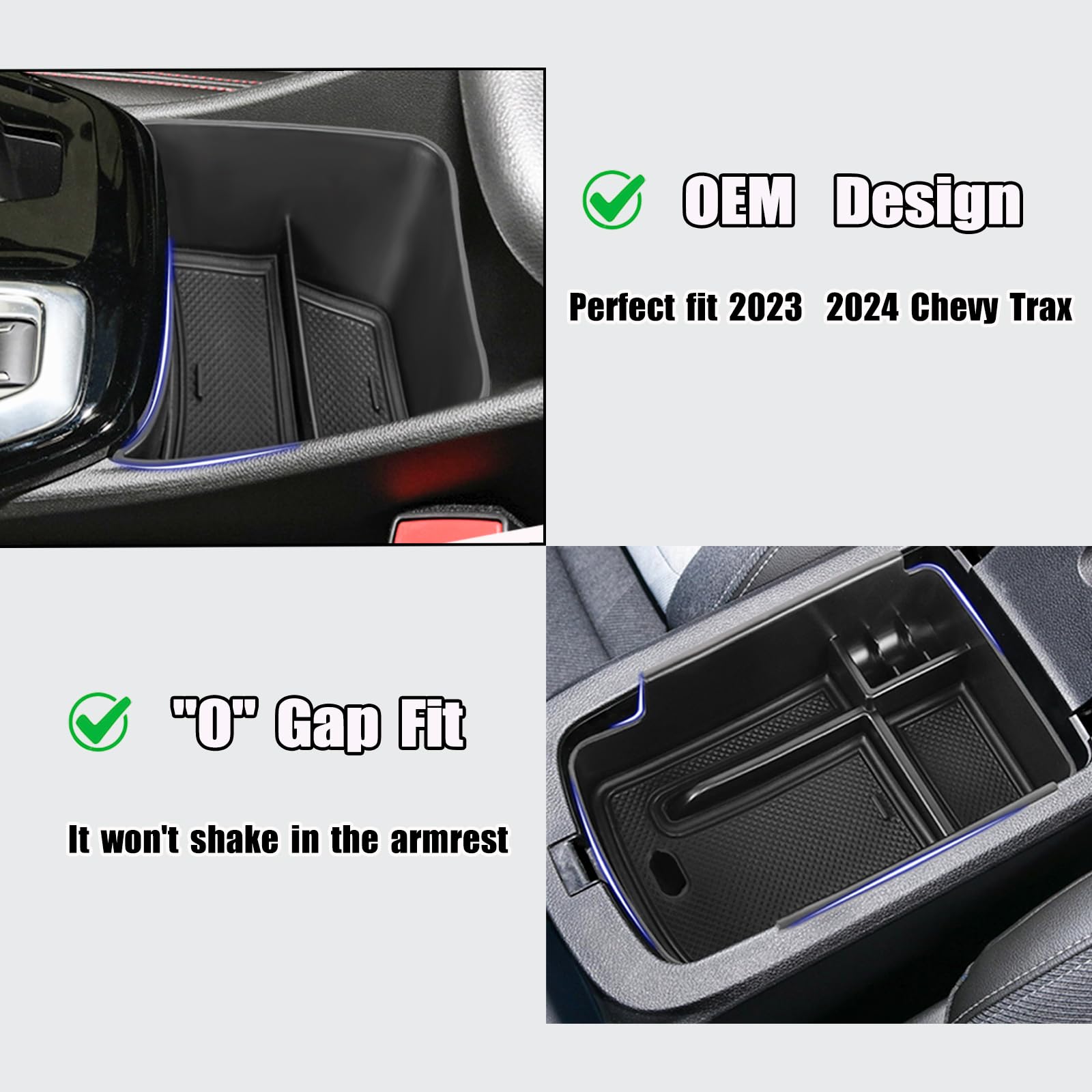 Neepiar Center Console Organizer Compatible with 2023 2024 Chevy Trax Armrest Storage Box and Center Console Middle Storage Tray