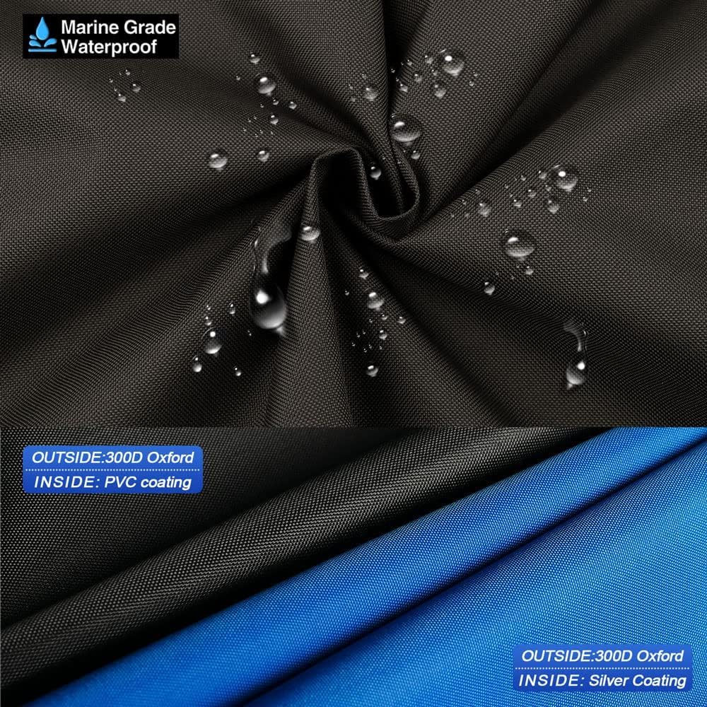Kayme Motorcycle Cover Waterproof Outdoor, 92" L, Black-Blue, All Season, Dustproof, Model MTC-92IN, Universal Fit for Cruiser, Sport, Adventure