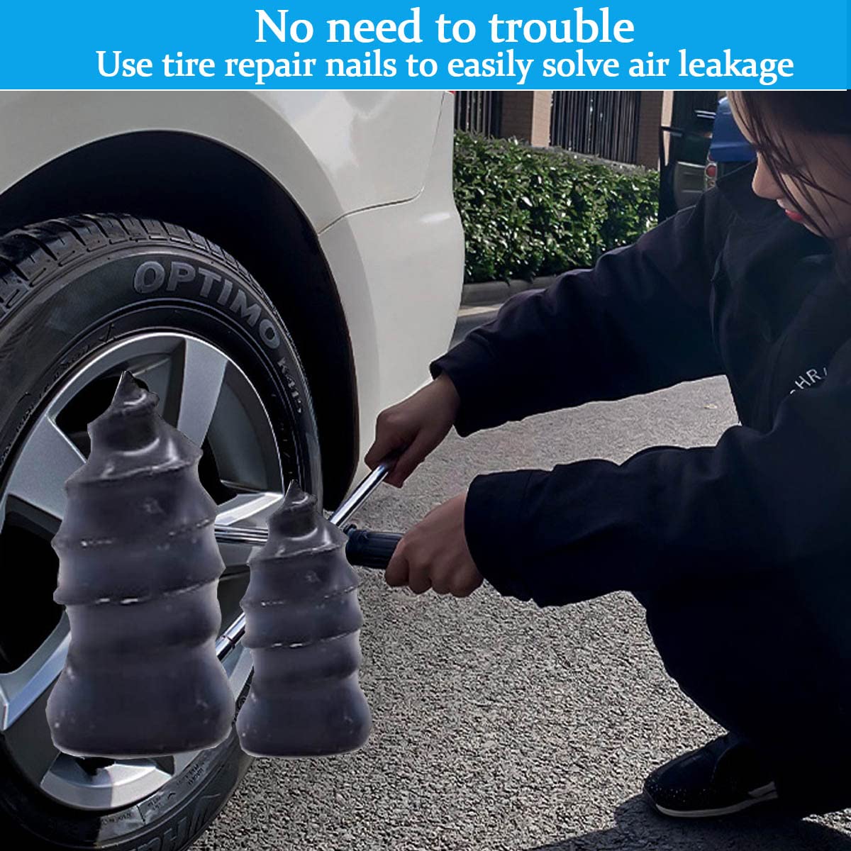 30 Pcs Tire Repair Rubber Nail, Tire Repair Nail Tire Repair Rubber Screws Fast Tool Self-Service Tire Repair Nail Vacuum Tire R