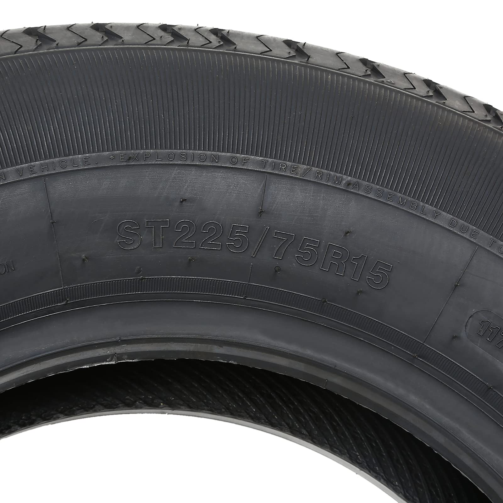 Set of 4 Durun ST225/75R15 Radial Trailer Tire, ST225-75R15 ST 225/75R15, 10 Ply Load Range E, 117N