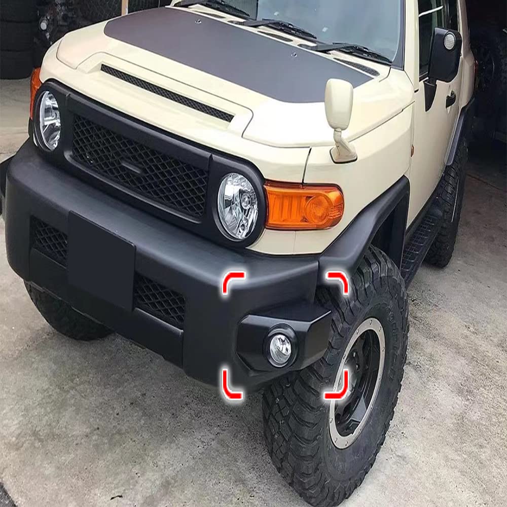 JESYMBX Front Bumper Fog Light DRL for Toyota FJ Cruiser 2007-2017, Black, 1 Pair, Model RiXD-K698-BlackA