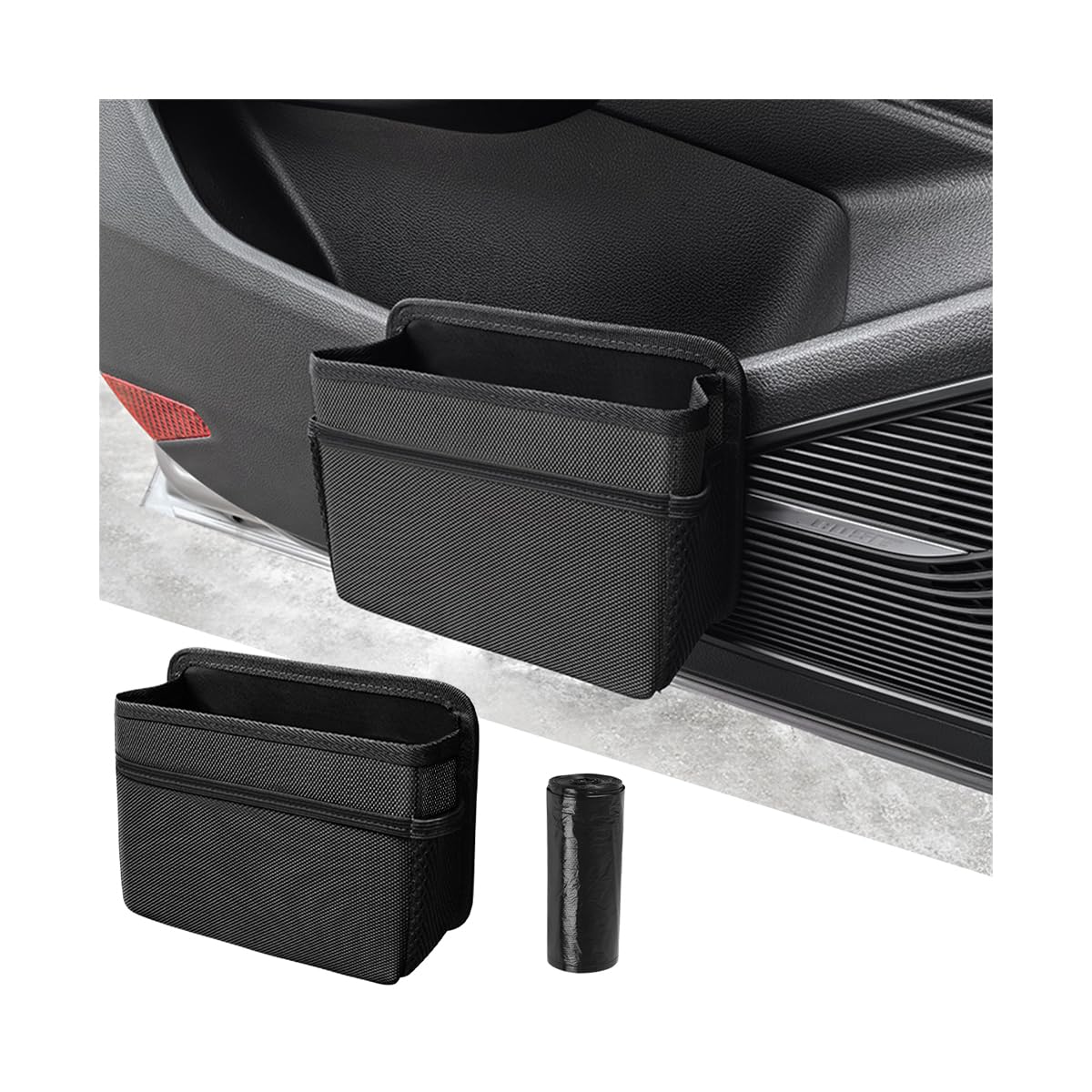Mandark Car Trash Can, Foldable Mini Vehicle Trash Bin Garbage Organizer Holder, Waterproof Automotive Interior Hanging Dustbin 
