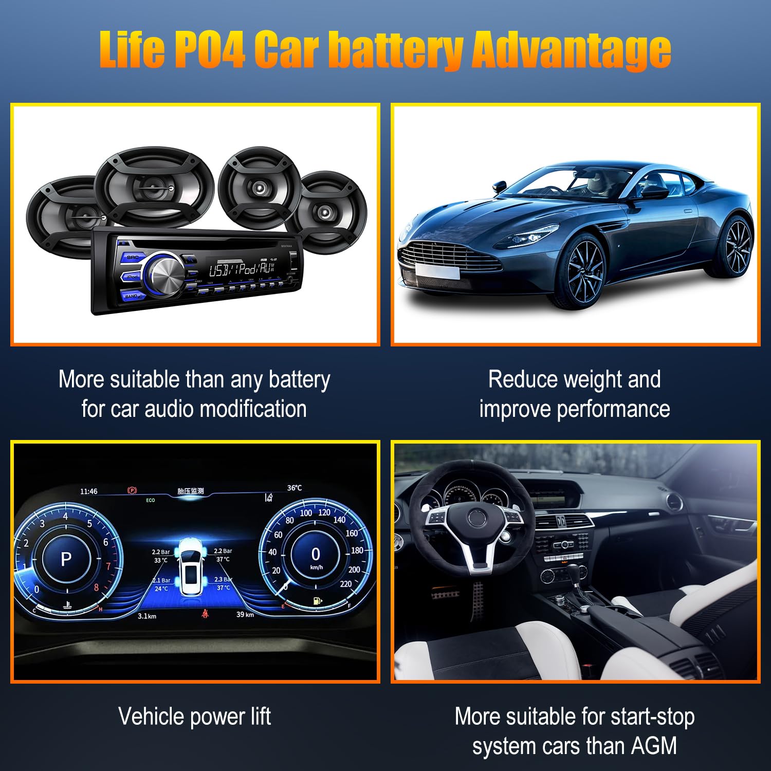 TPE Car Start-Stop Lithium Battery G24 12V 60AH 1100CCA - High-Performance Automotive Battery with 60 Months Warranty