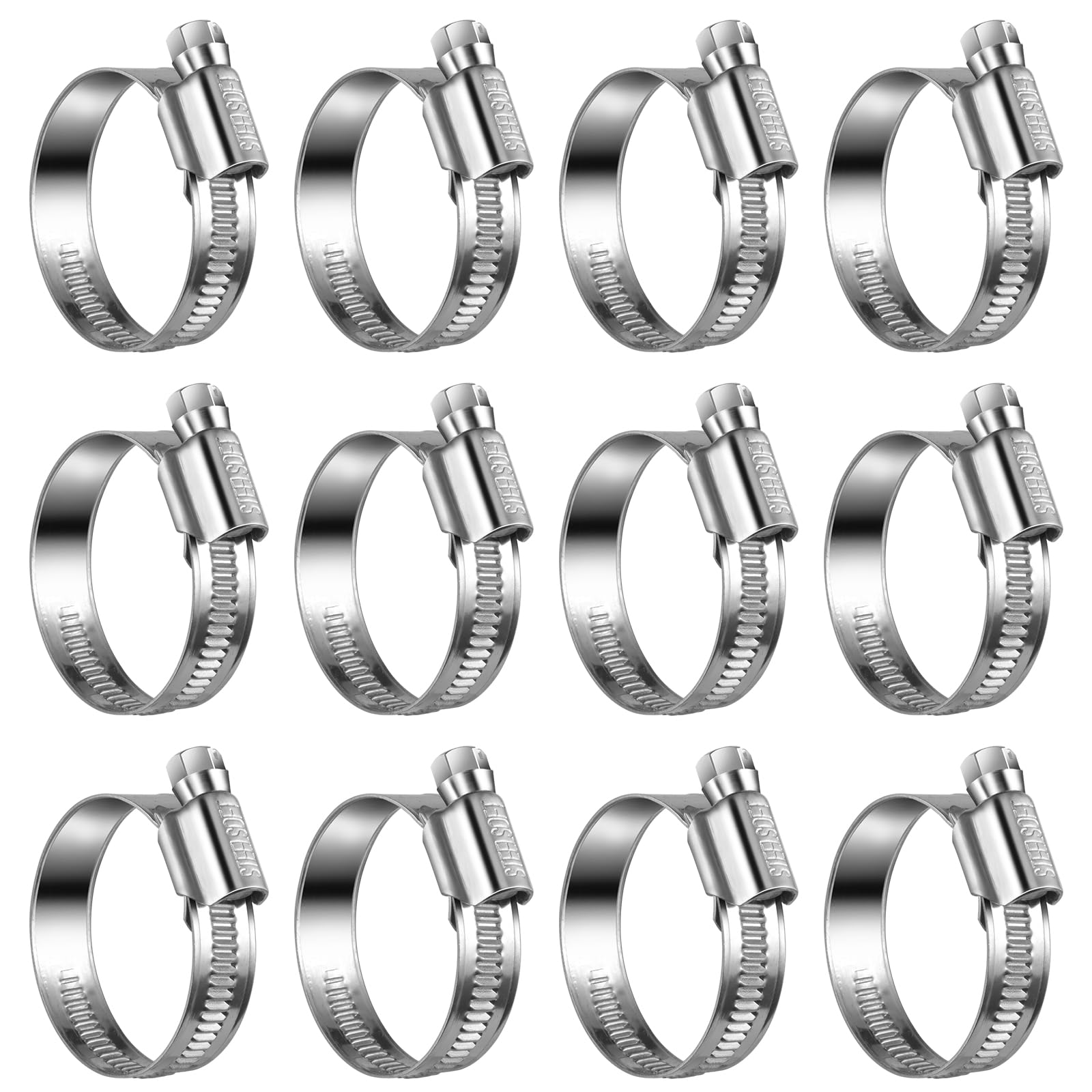 Steelsoft Heavy Duty Hose Clamp Size#16, 1 To 1-5/8 Inch Adjustable Worm Gear Drive Hose Clamps Stainless Steel 304 For Fuel Inj