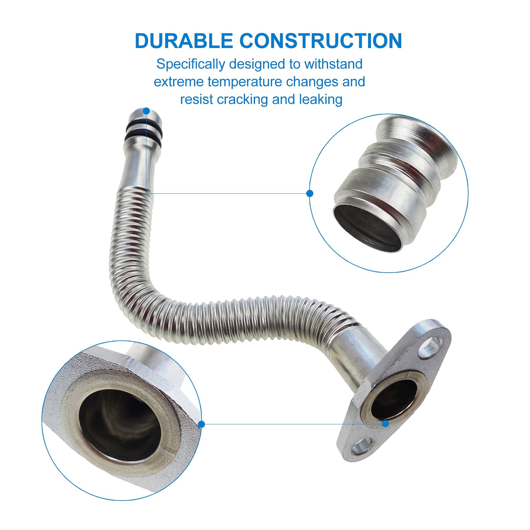 5.9L Oil Return Drain Line, 5135786AB, 3970875, Turbo Oil Return Pipe Tube for Dodge Cummins 5.9L Diesel 2004 2005 2006 2007, En