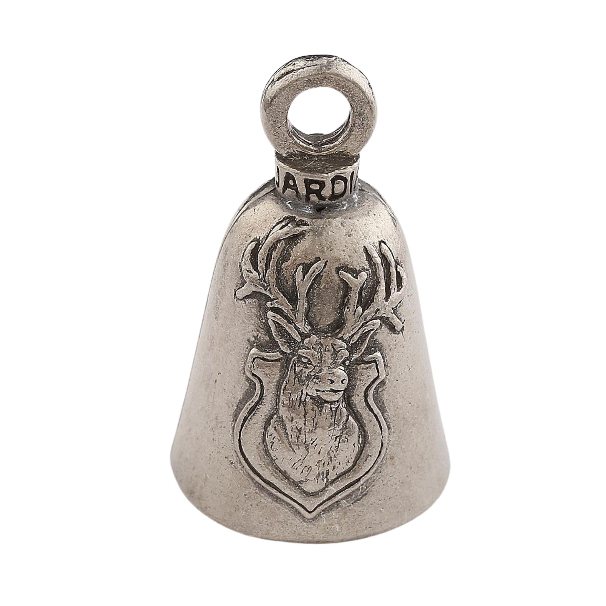 Guardian Bell Deer Hunter Good Luck Bell W/Keyring & Black Velvet Gift Bag | Motorcycle Bell | Lead-Free Pewter | Good Luck Gift