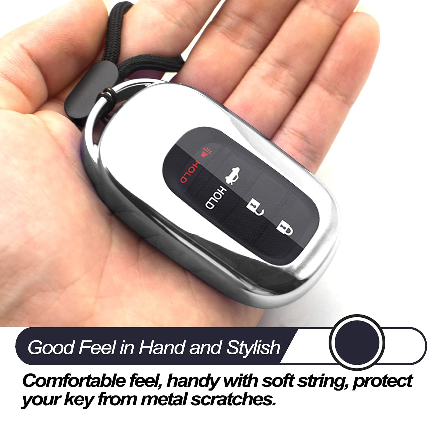 Compatible With Honda Accord Civic Silver Tpu Key Fob Cover Case Remote Holder Skin Protector Keyless Entry Sleeve Accessories