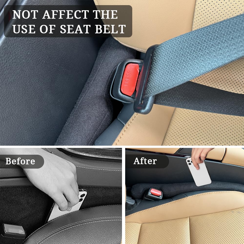 Ylxgt Car Seat Gap Filler Universal For Car Suv Truck Fit Organizer Fill The Gap Between Seat And Console Stop Things From Dropping Black 4Pcs