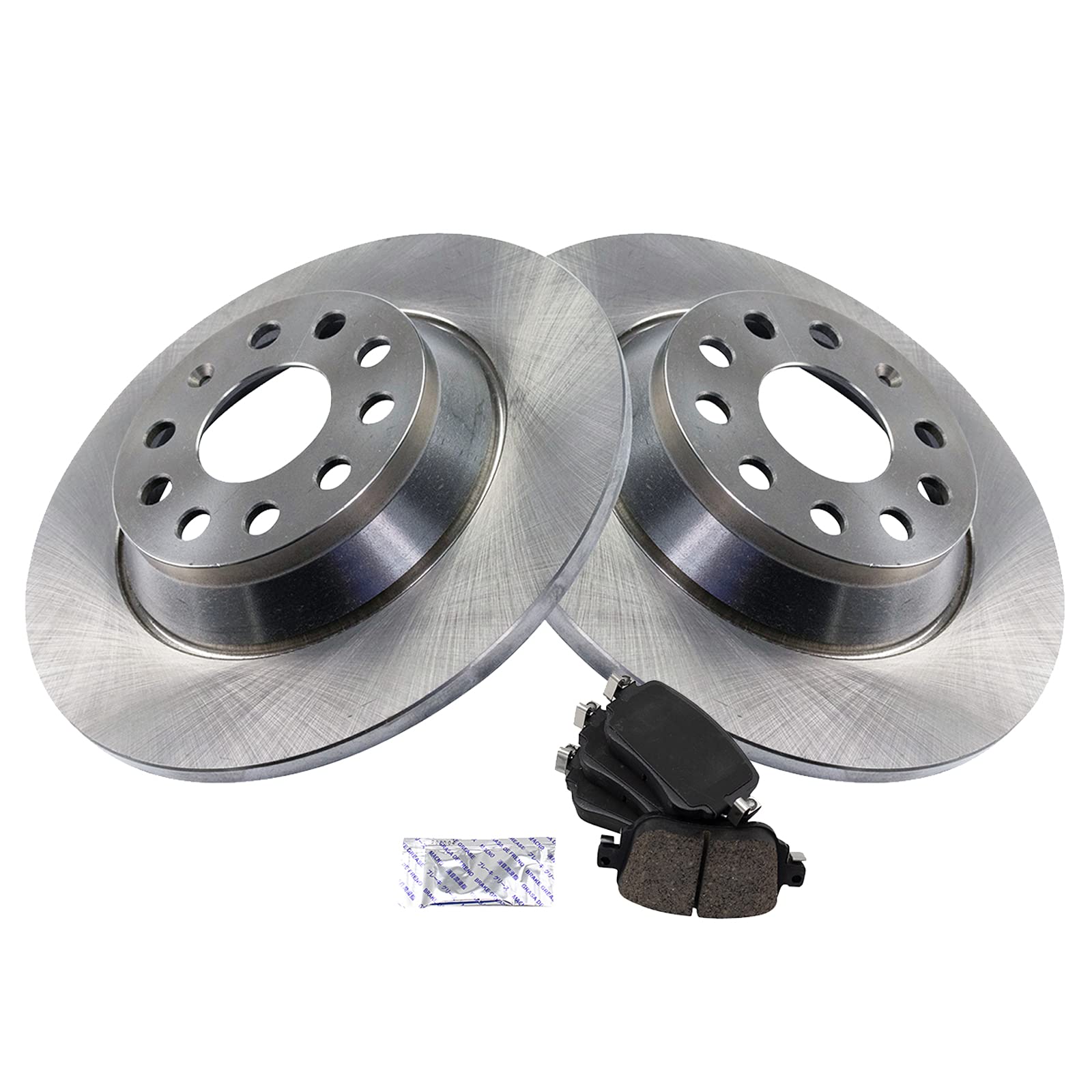 Trq Rear Brake Pad & Rotor Kit Brake Pads Brake Rotor Ceramic Compatible With 2016-2018 Audi Q3 Q3 Quattro