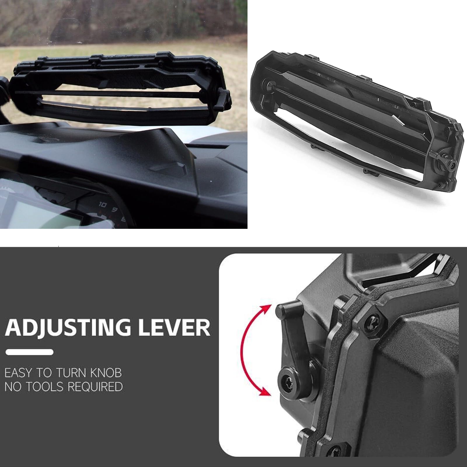 RUNNING PANTHER UTV Windshield Vent Kit - 2pcs Defrost Accessories for Can Am Maverick X3, Black, ABS Plastic, Model RP-UWV-001