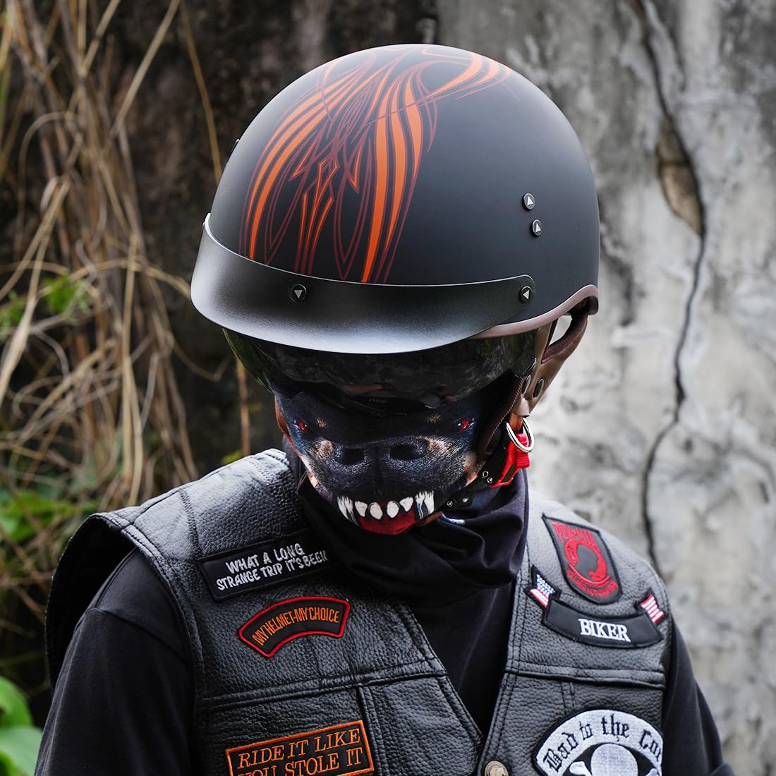 VCOROS Motorcycle Half Face Helmet DOT Approved, Large, Angel Color, Quick Release Buckle, ABS Material, Model MT-4