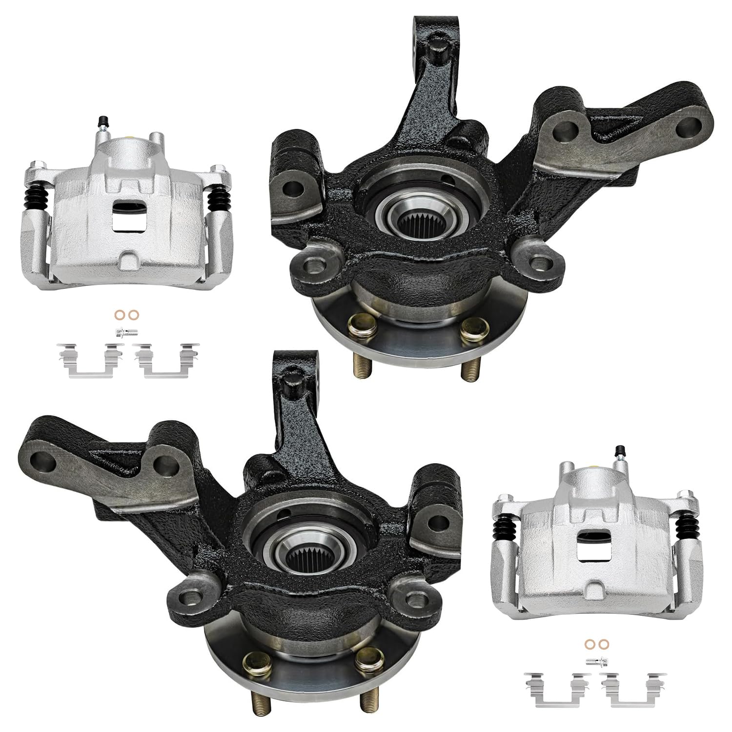 Detroit Axle - Front 2pc Brake Calipers for 97-00 Acura EL, 96-11 Honda Civic, 10-14 Insight, 2 Disc Brake Calipers with Bracket