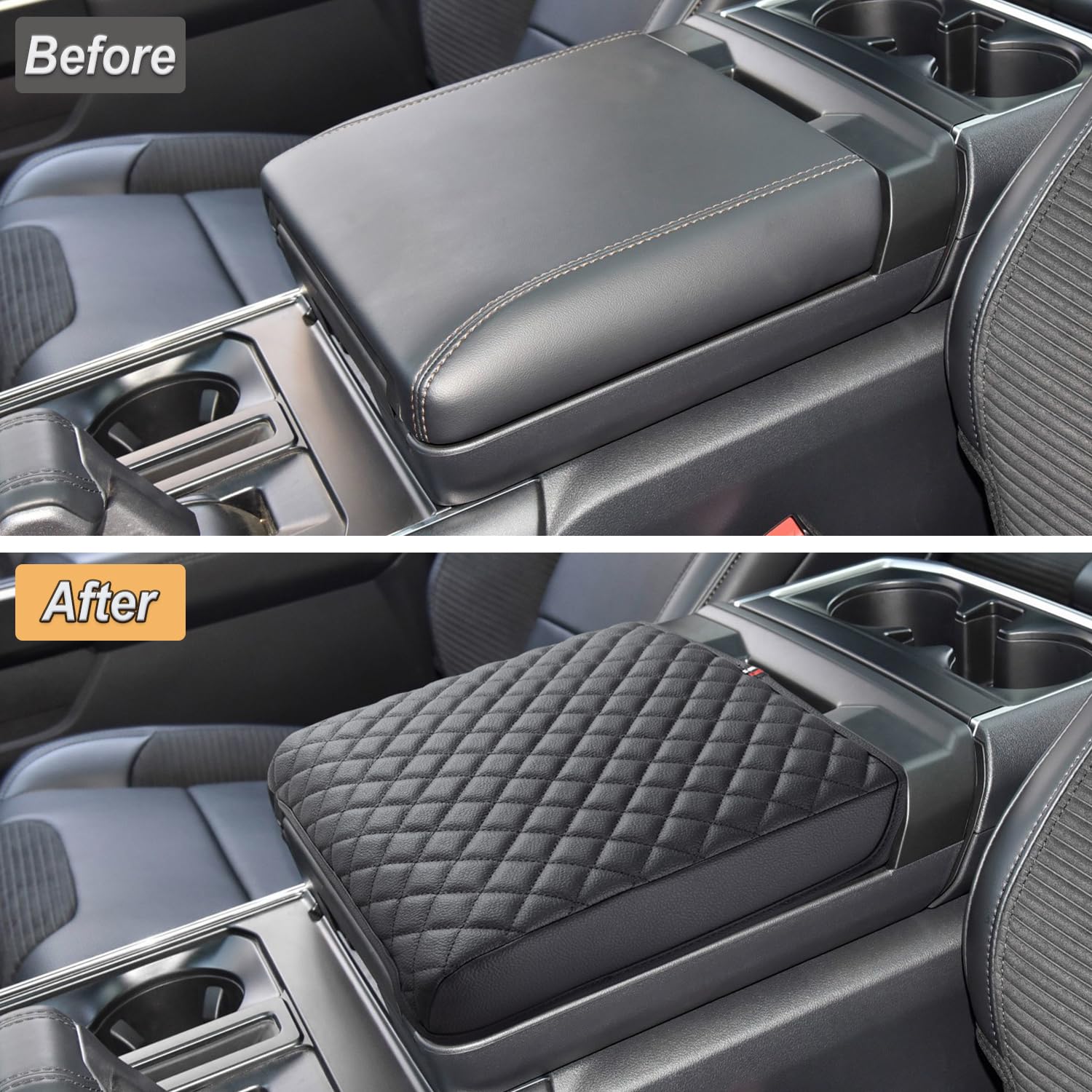 PIMCAR Ford F150 Center Console Cover, Leather Protector, 2021-2025 F150 Work Surface, Black-Work Surface Console