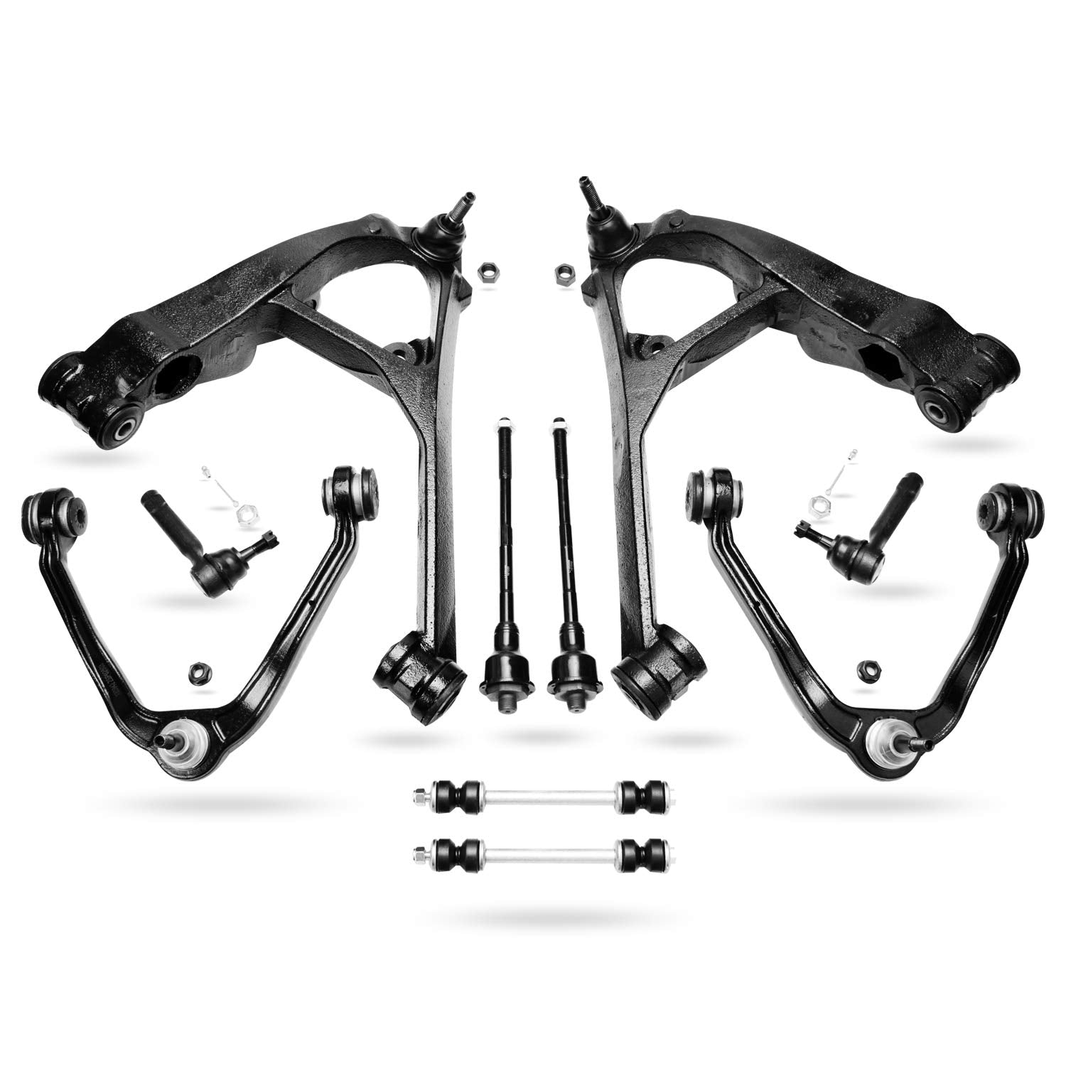 Detroit Axle - Front End 10pc Suspension Kit for Chevy GMC Silverado Sierra Suburban Yukon XL 1500 Tahoe Cadillac Escalade ESV E