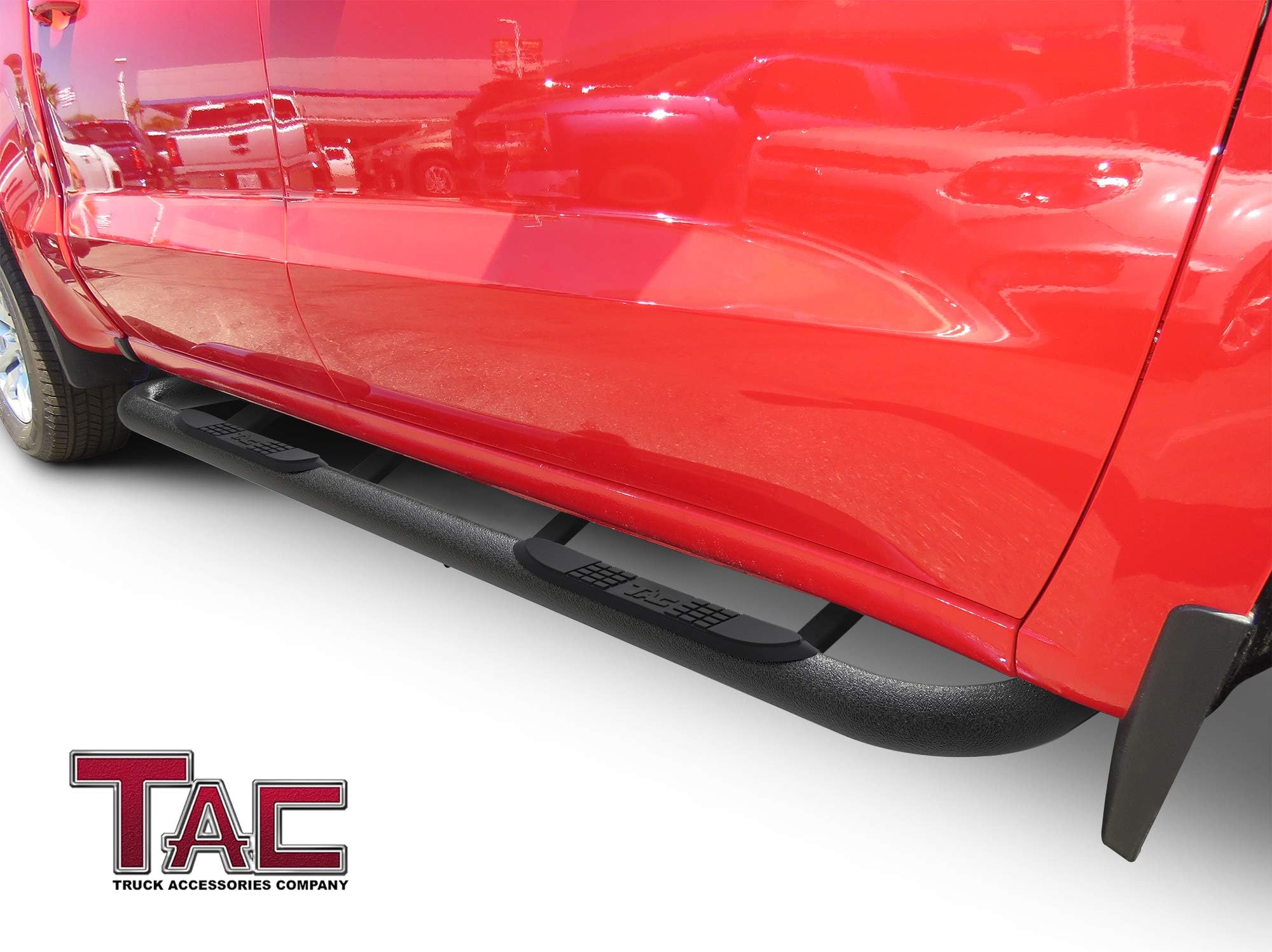 Tac Side Steps Running Boards Fit 2019-2024 Chevy Silverado/Gmc Sierra 1500 | 2020-2024 Silverado/Sierra 2500 3500 Crew Cab Truck Pickup 3' Texture Black Side Bars Nerf Bars Off Road 2Pcs