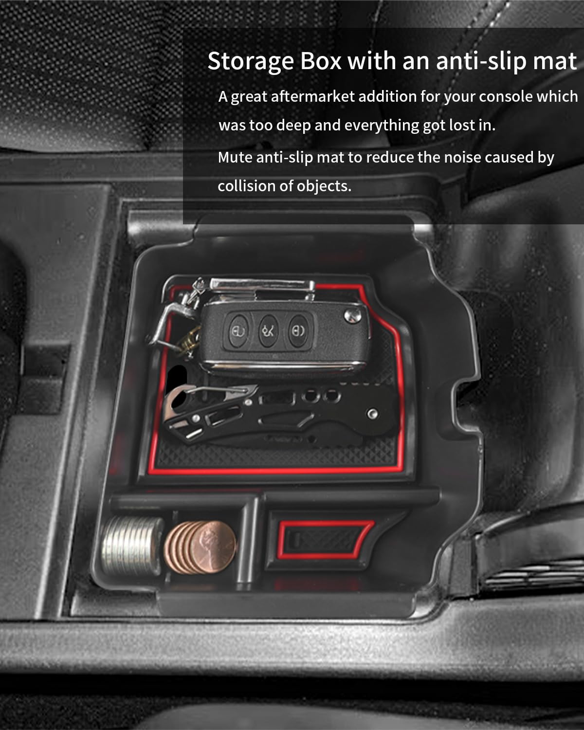 YEE PIN Acura Integra Console Tray Organizer, ABS Plastic, Red, 2023 Model, 2024 Accessories for Center Console